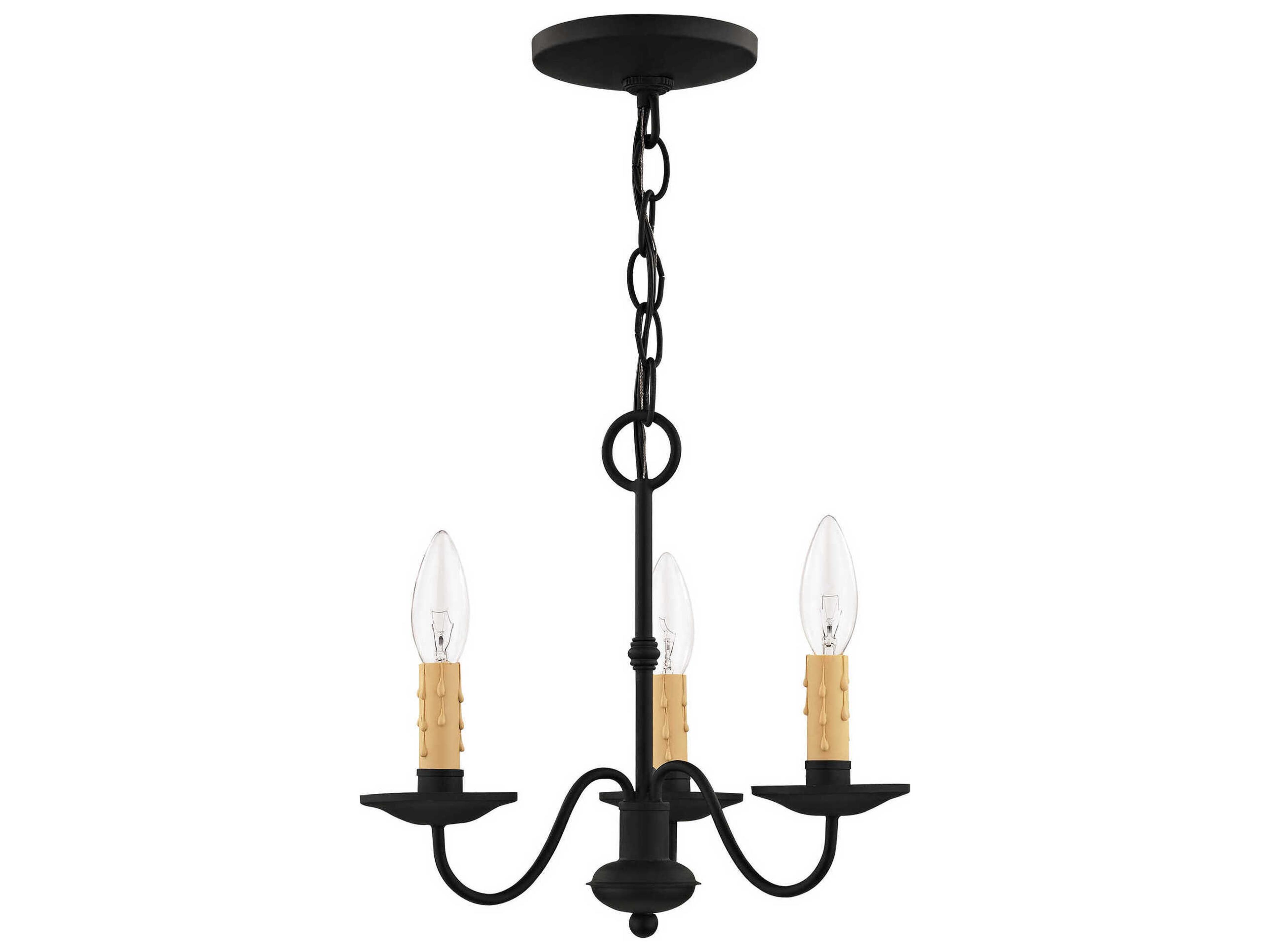 Livex Lighting Heritage 3-Light Black Candelabra Chandelier