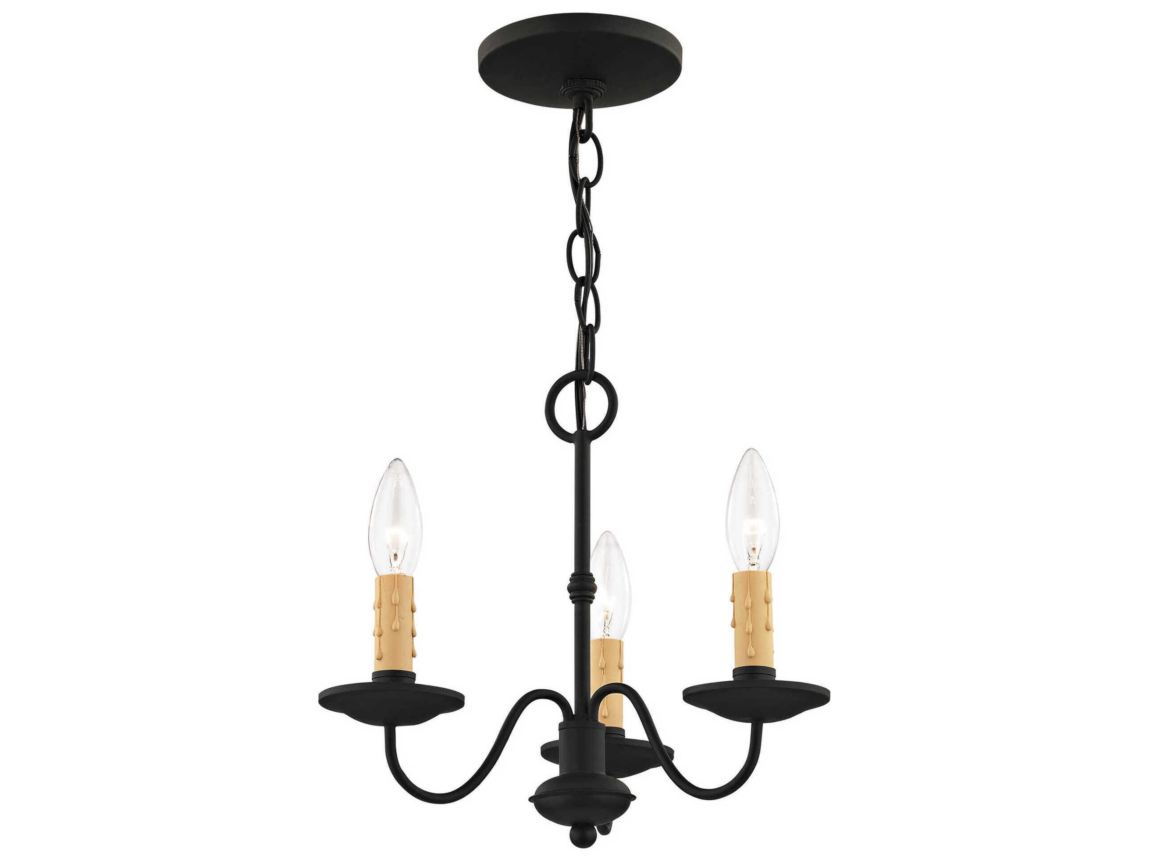 Livex Lighting Heritage 3-Light Black Candelabra Chandelier