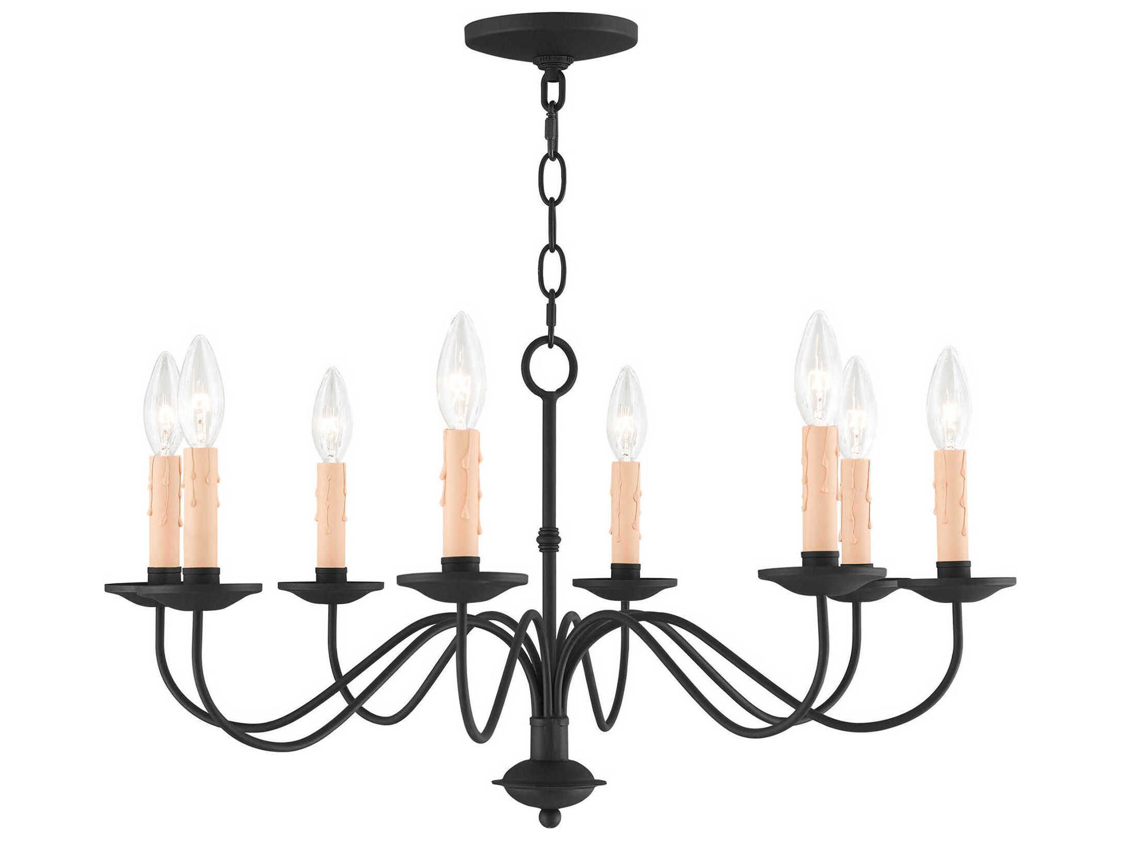 Heritage 8-Light Black Candelabra Tiered Chandelier