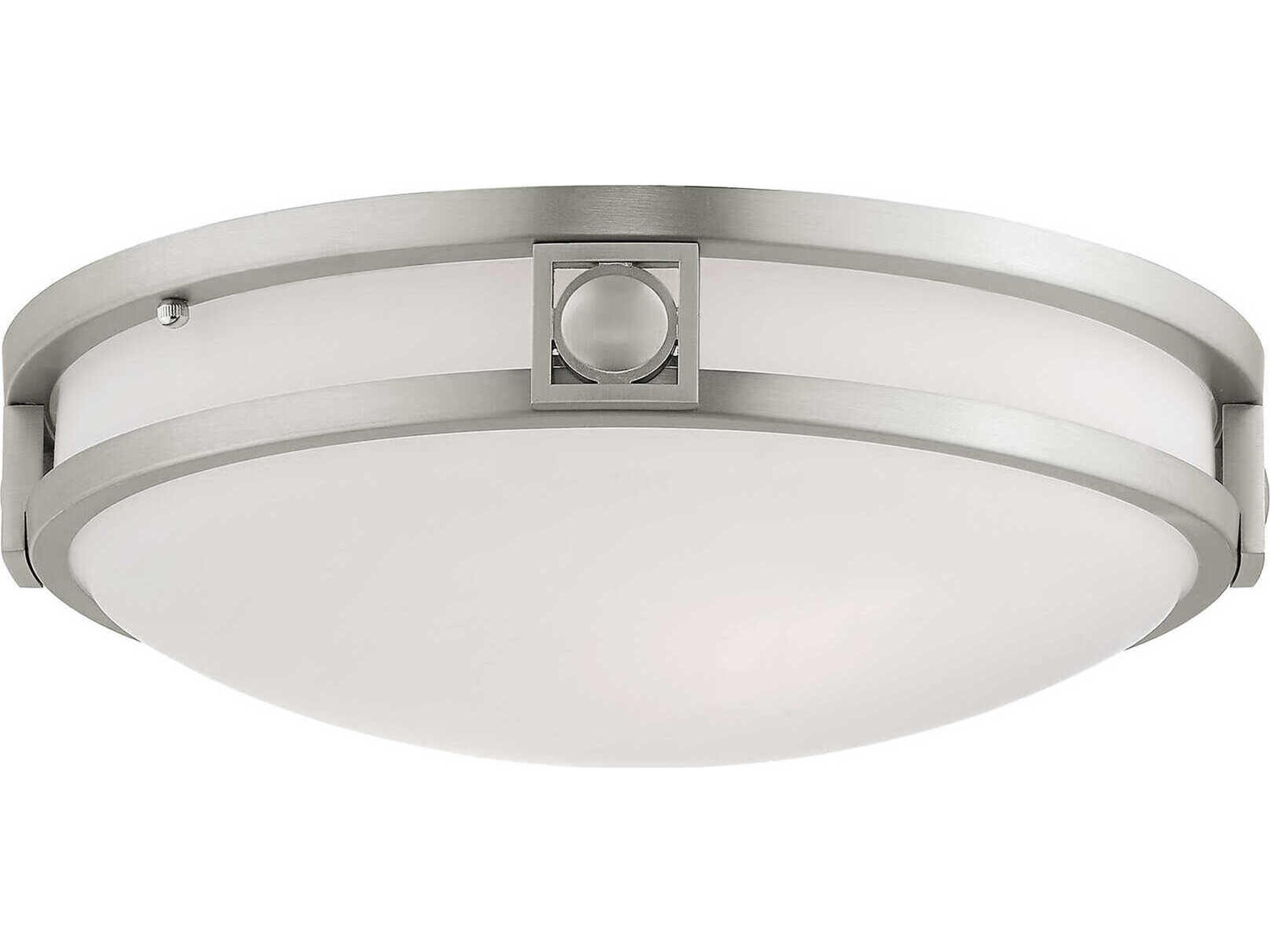 Titania 2-Light Brushed Nickel Glass Bowl Flush Mount