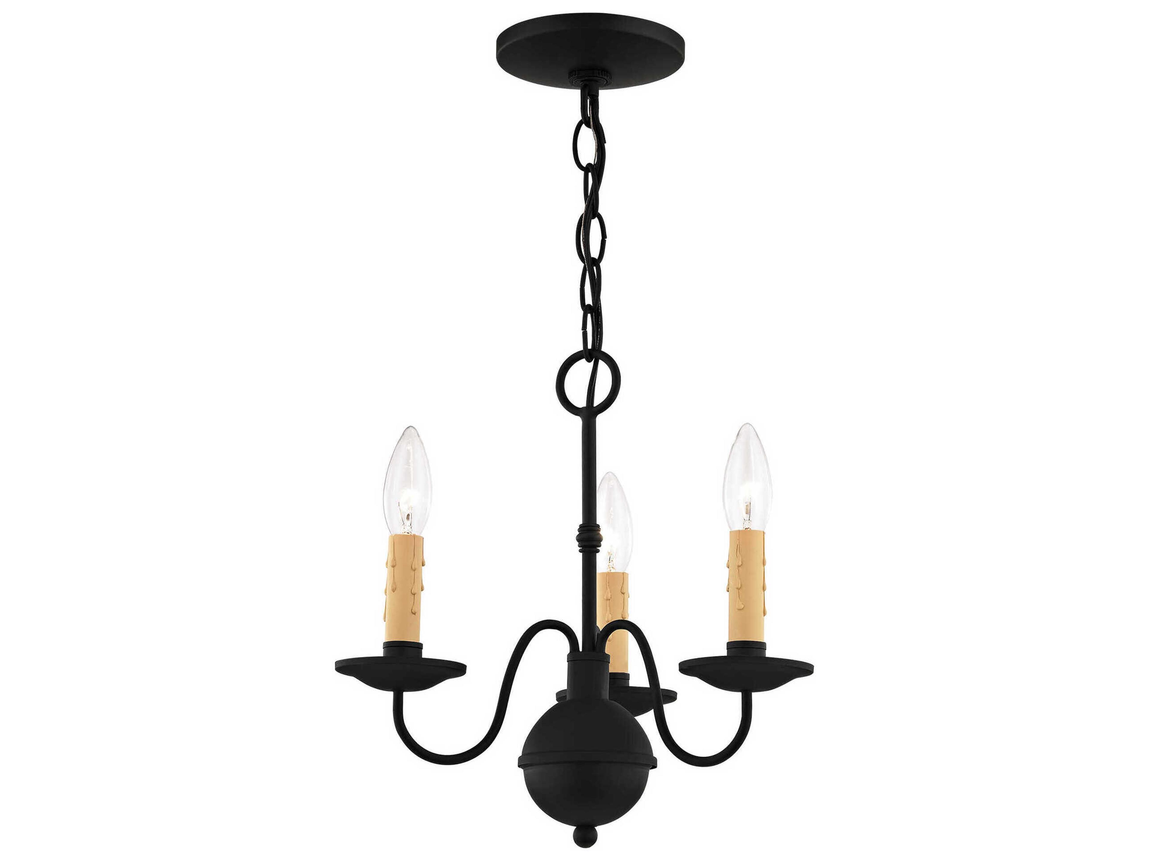 Livex Lighting Heritage 3-Light Black Candelabra Chandelier