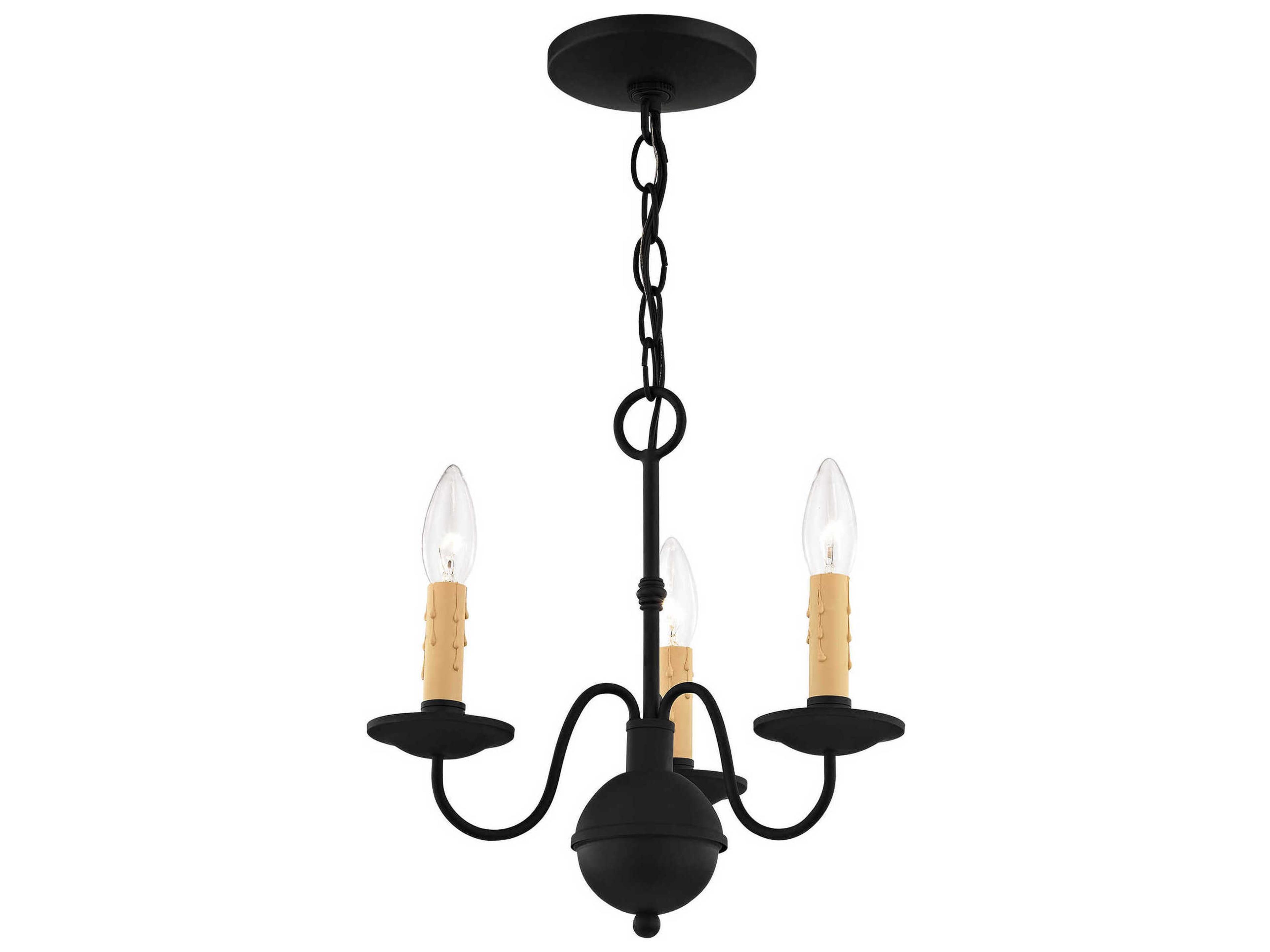 Livex Lighting Heritage 3-Light Black Candelabra Chandelier