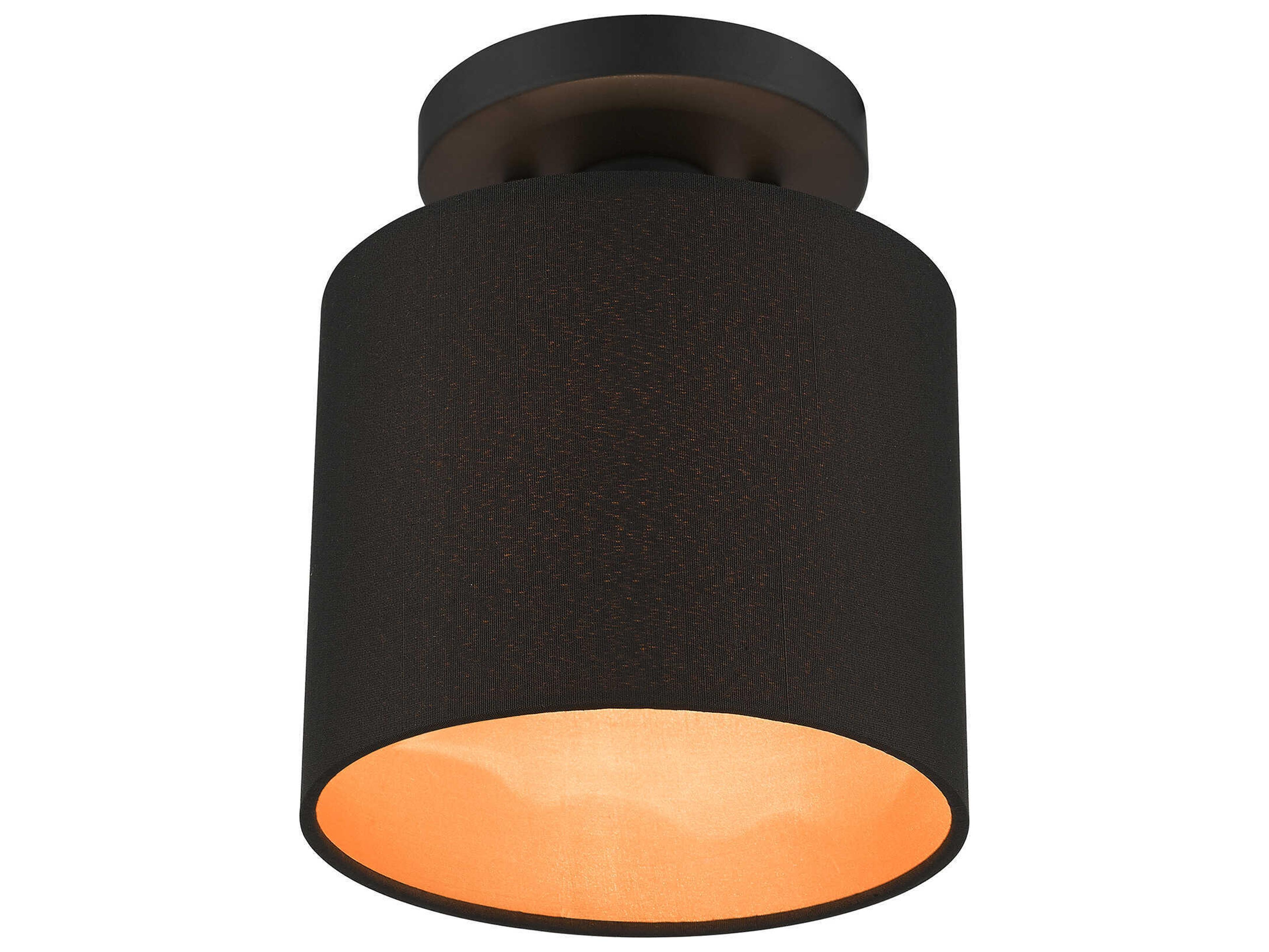 Livex Lighting Sentosa 1-Light Black Drum Semi Flush Mount