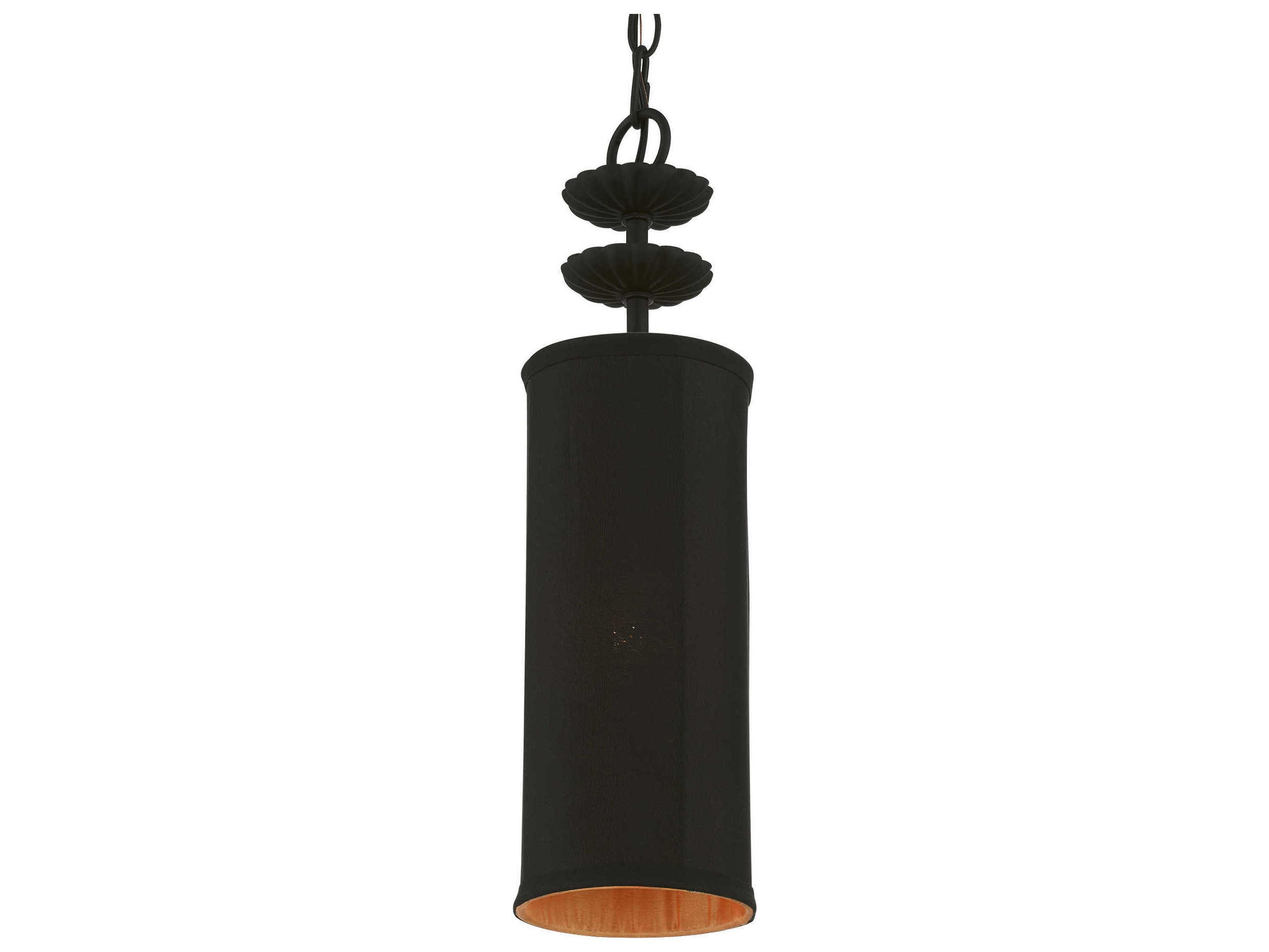 Livex Lighting Winchester 1-Light Black Cylinder Geometric Mini Pendant