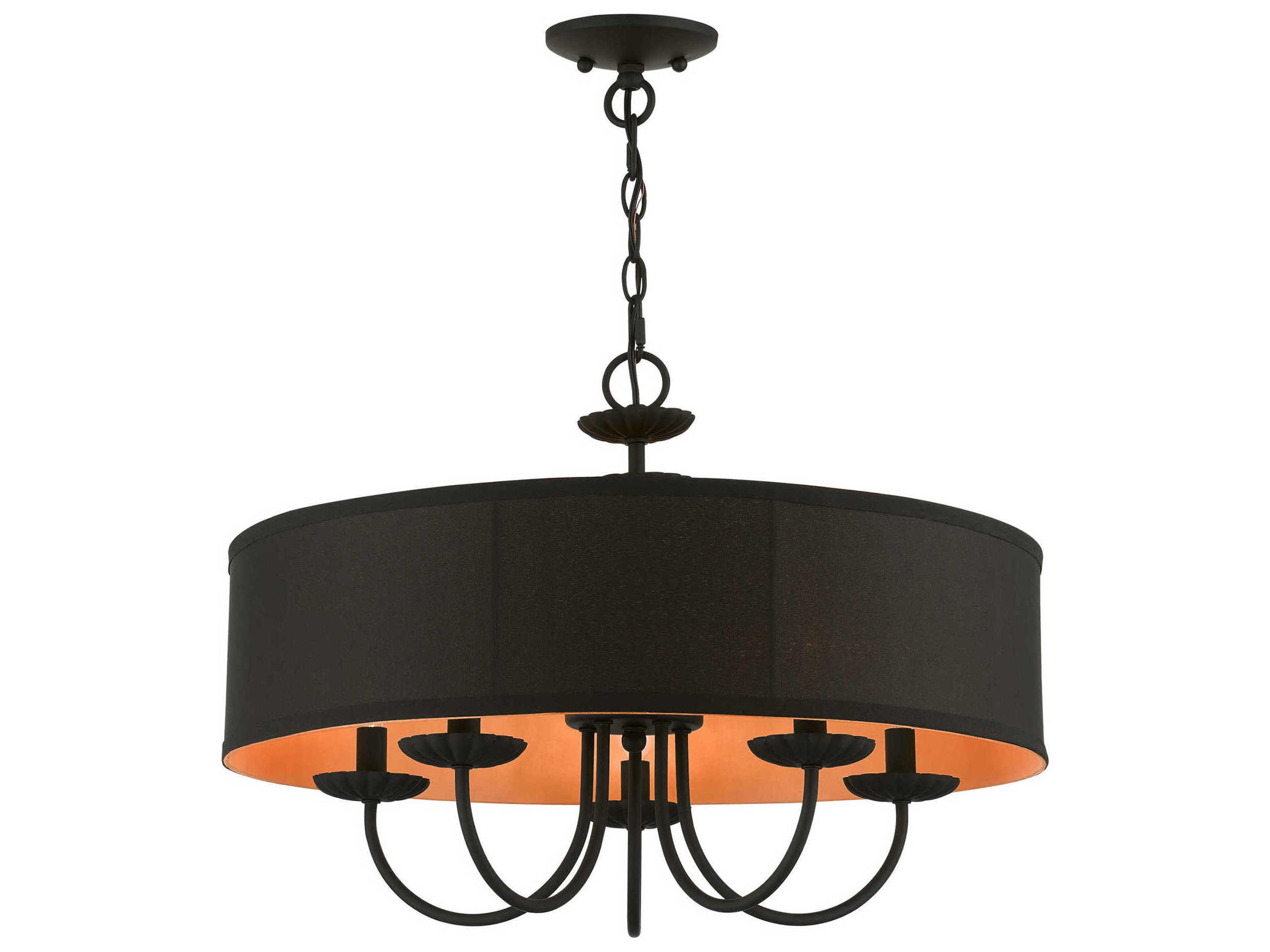 Livex Lighting Winchester 5-Light Black Candelabra Drum Chandelier
