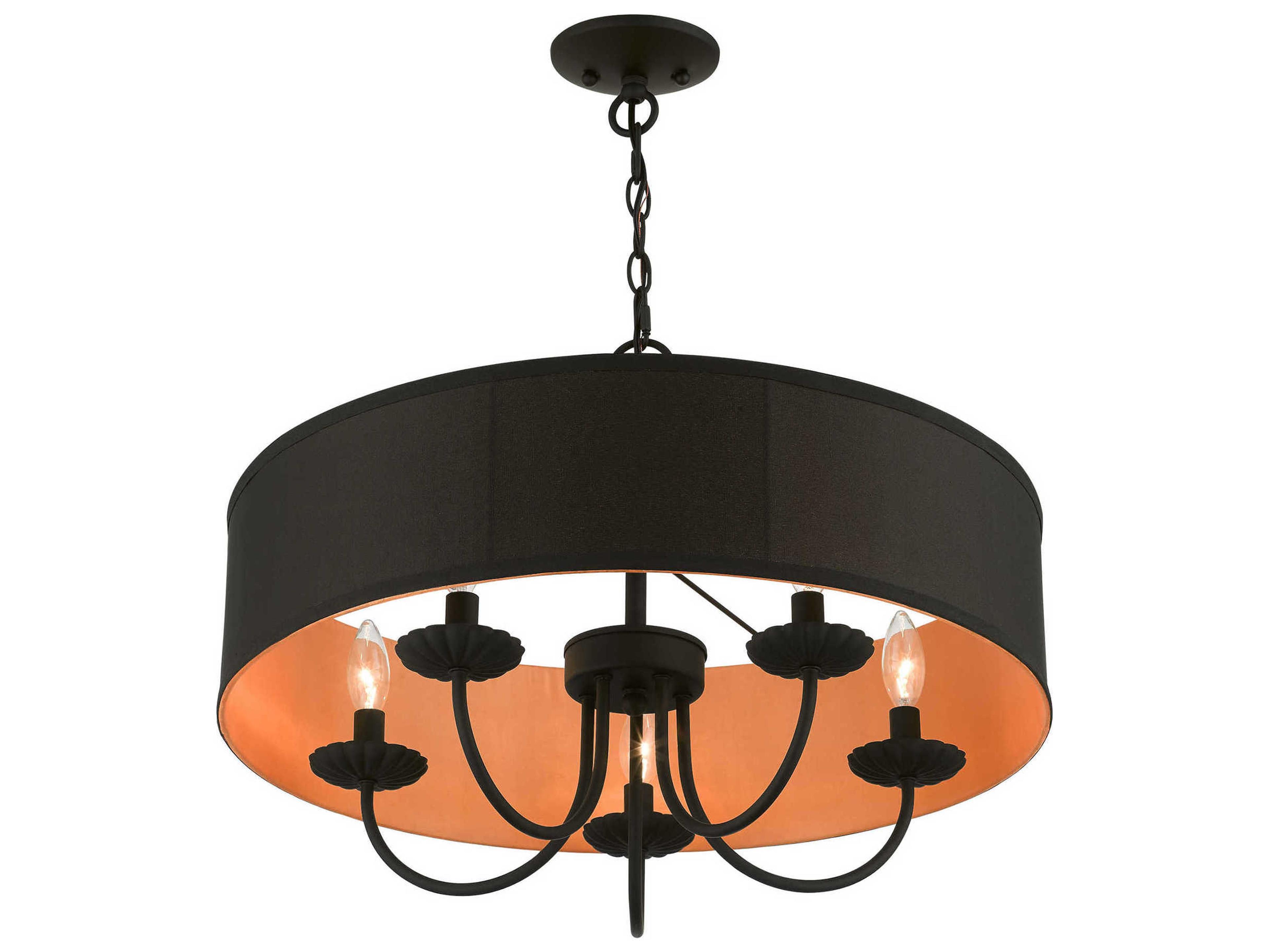 Livex Lighting Winchester 5-Light Black Candelabra Drum Chandelier