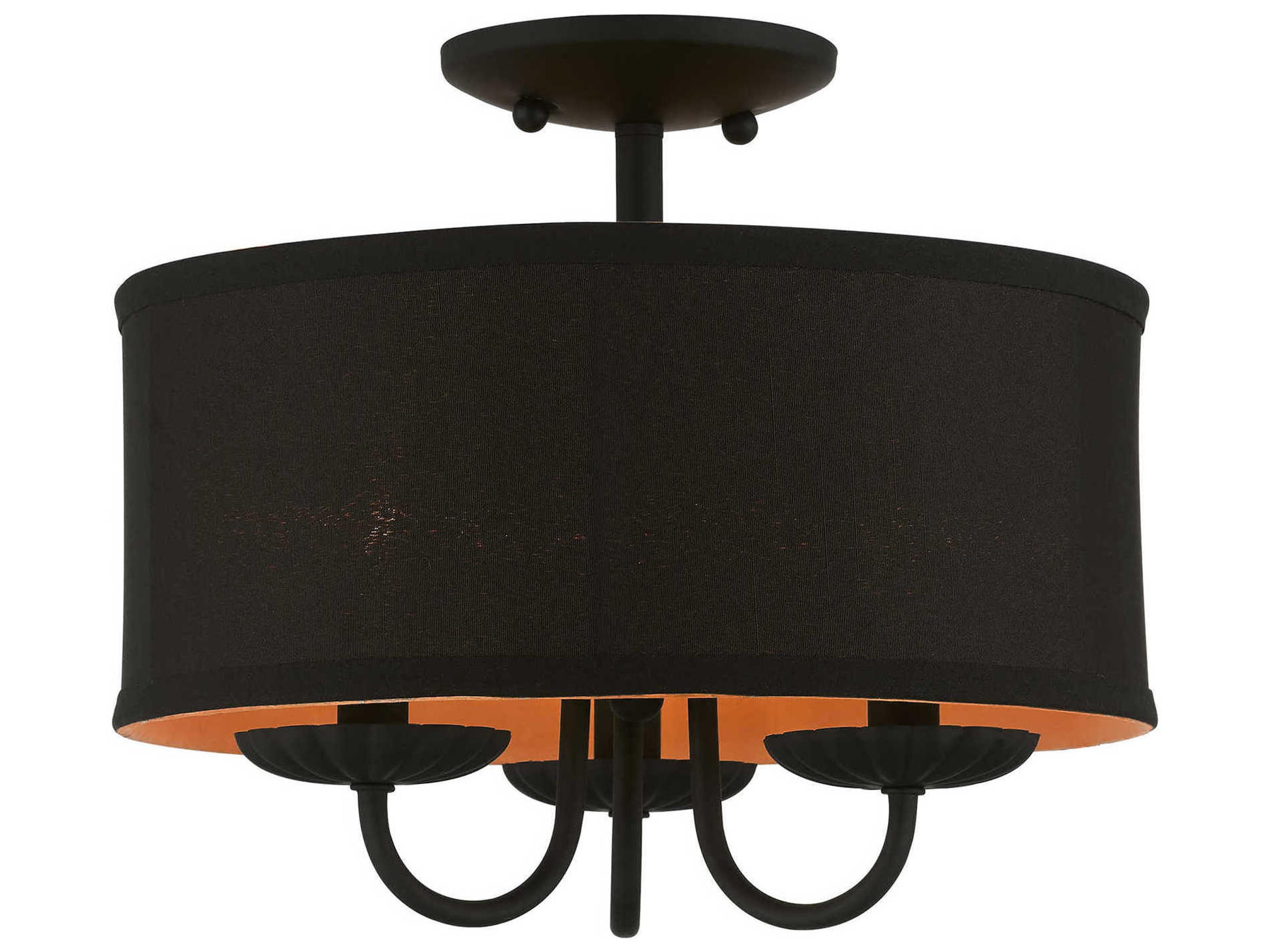Winchester 3-Light Black Drum Semi Flush Mount