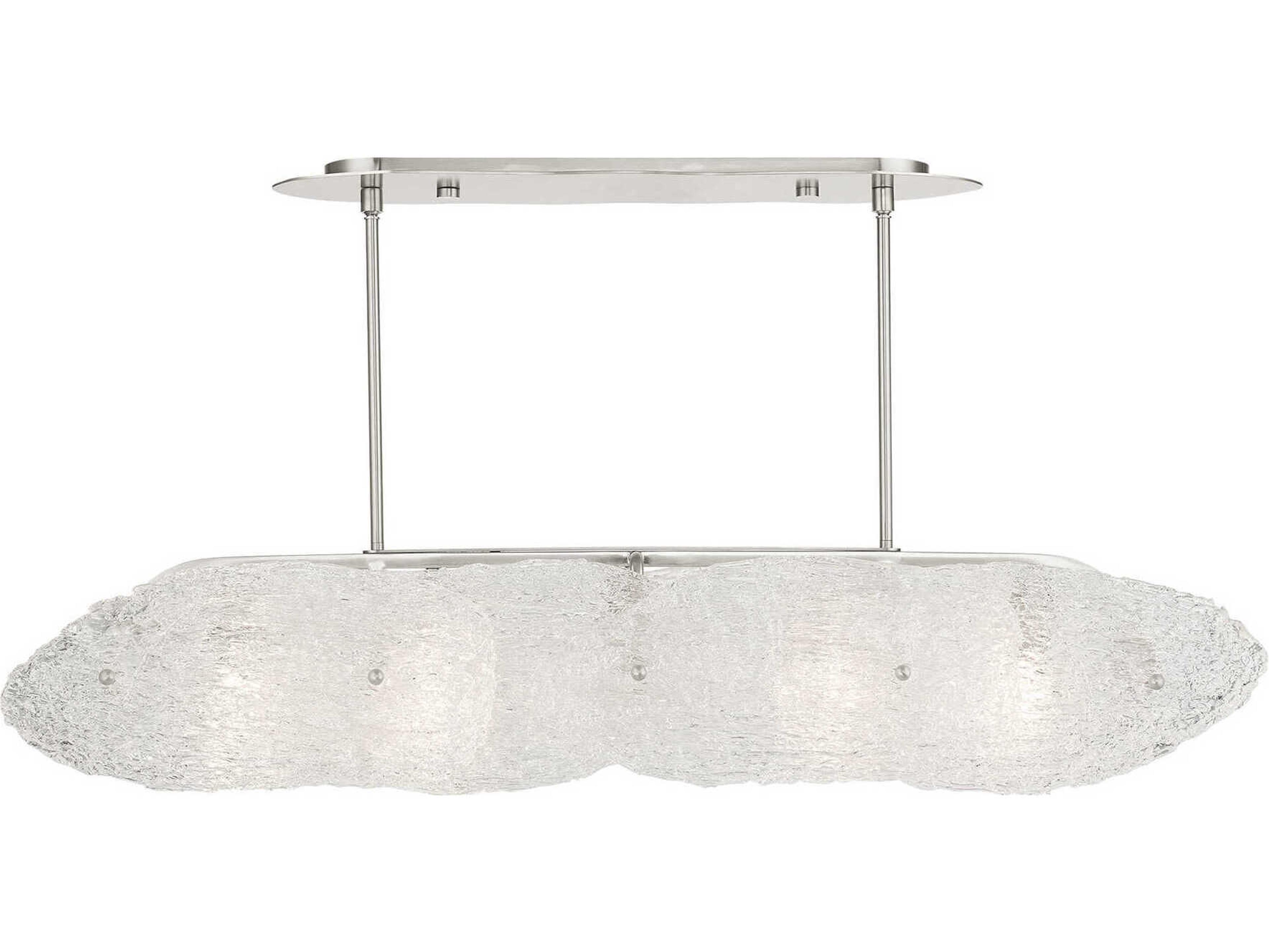 Belvidere 5-Light Brushed Nickel Glass Linear Island Pendant