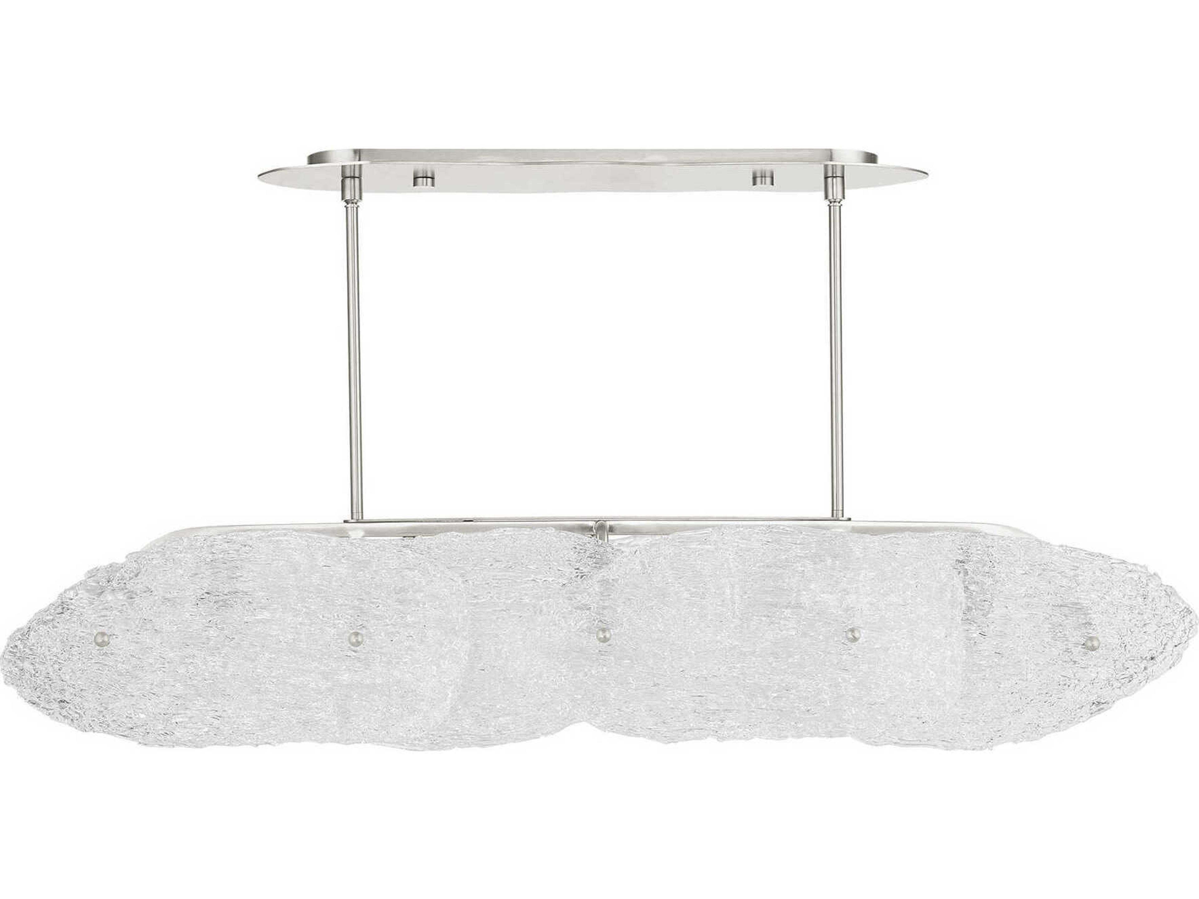 Livex Lighting Belvidere 5-Light Brushed Nickel Glass Linear Island Pendant