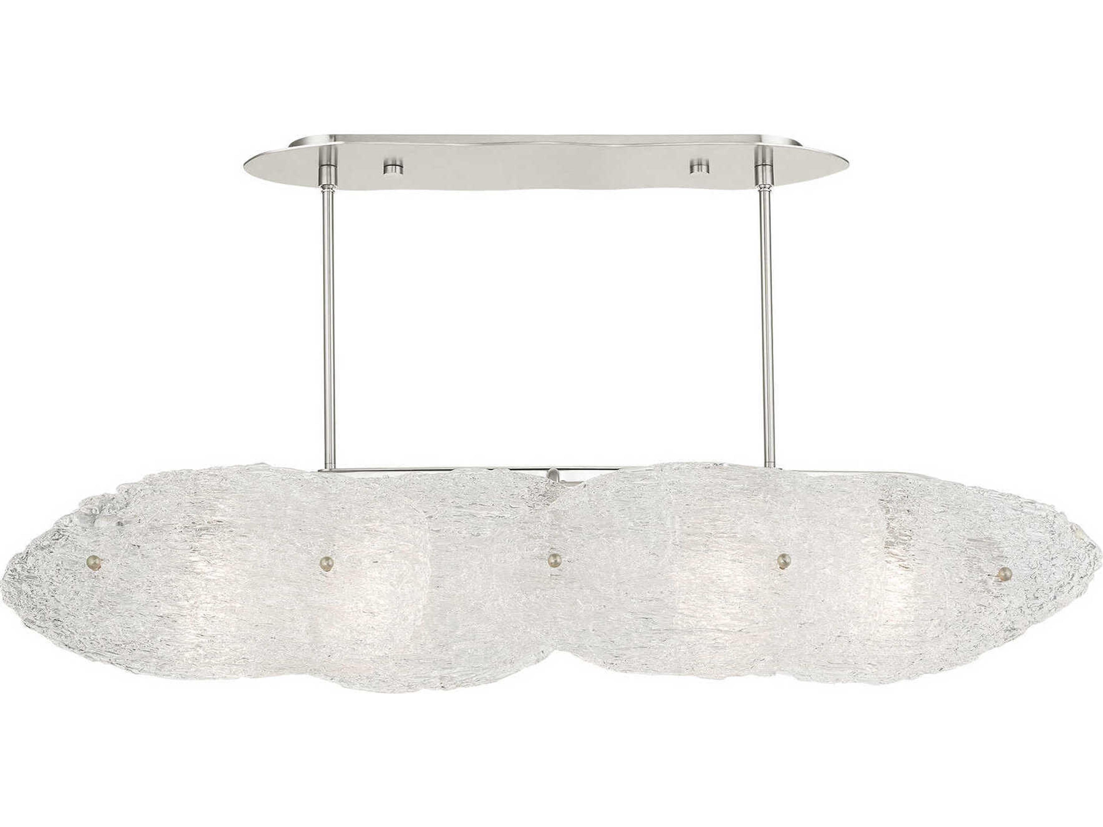 Livex Lighting Belvidere 5-Light Brushed Nickel Glass Linear Island Pendant