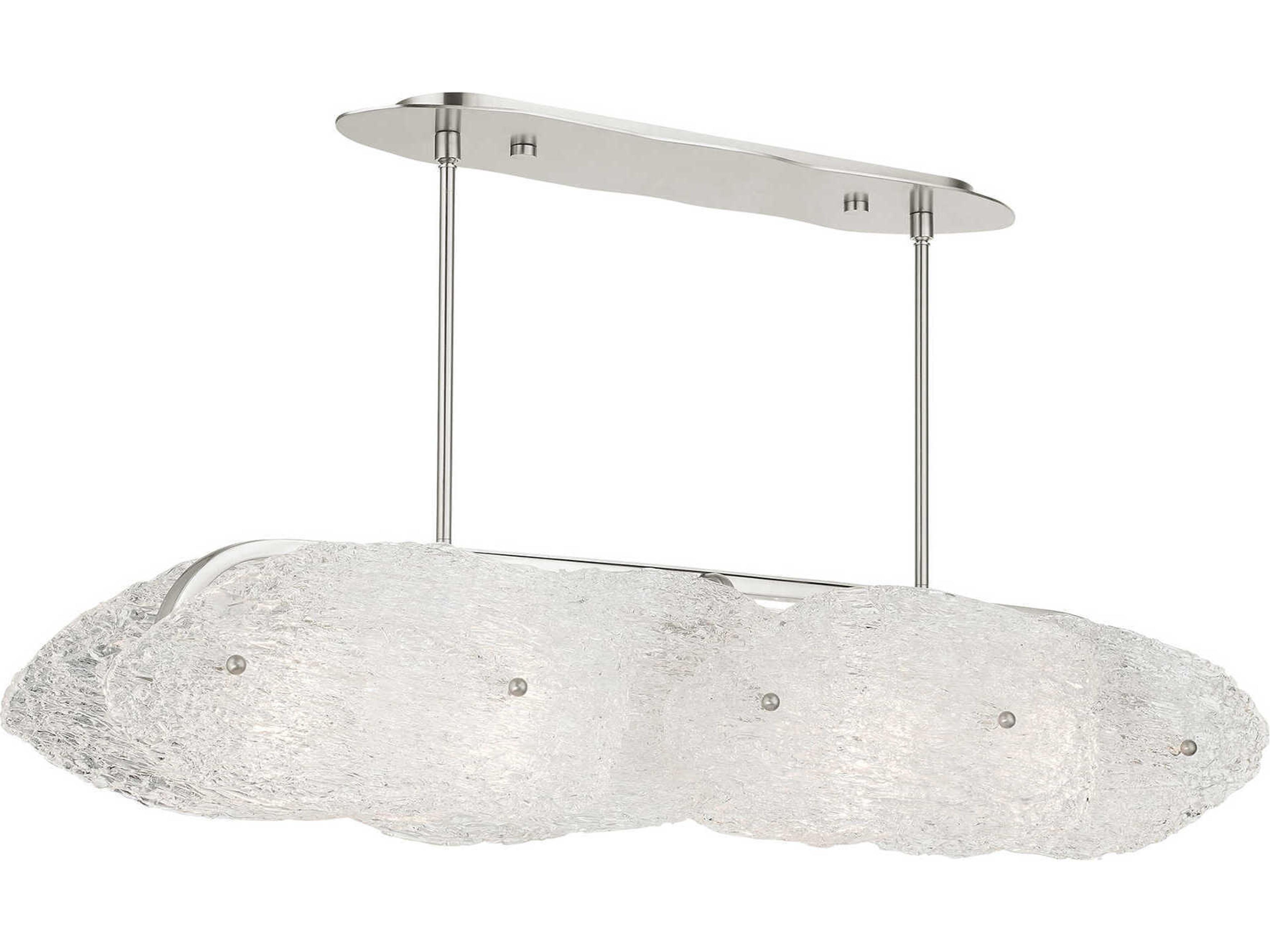 Livex Lighting Belvidere 5-Light Brushed Nickel Glass Linear Island Pendant