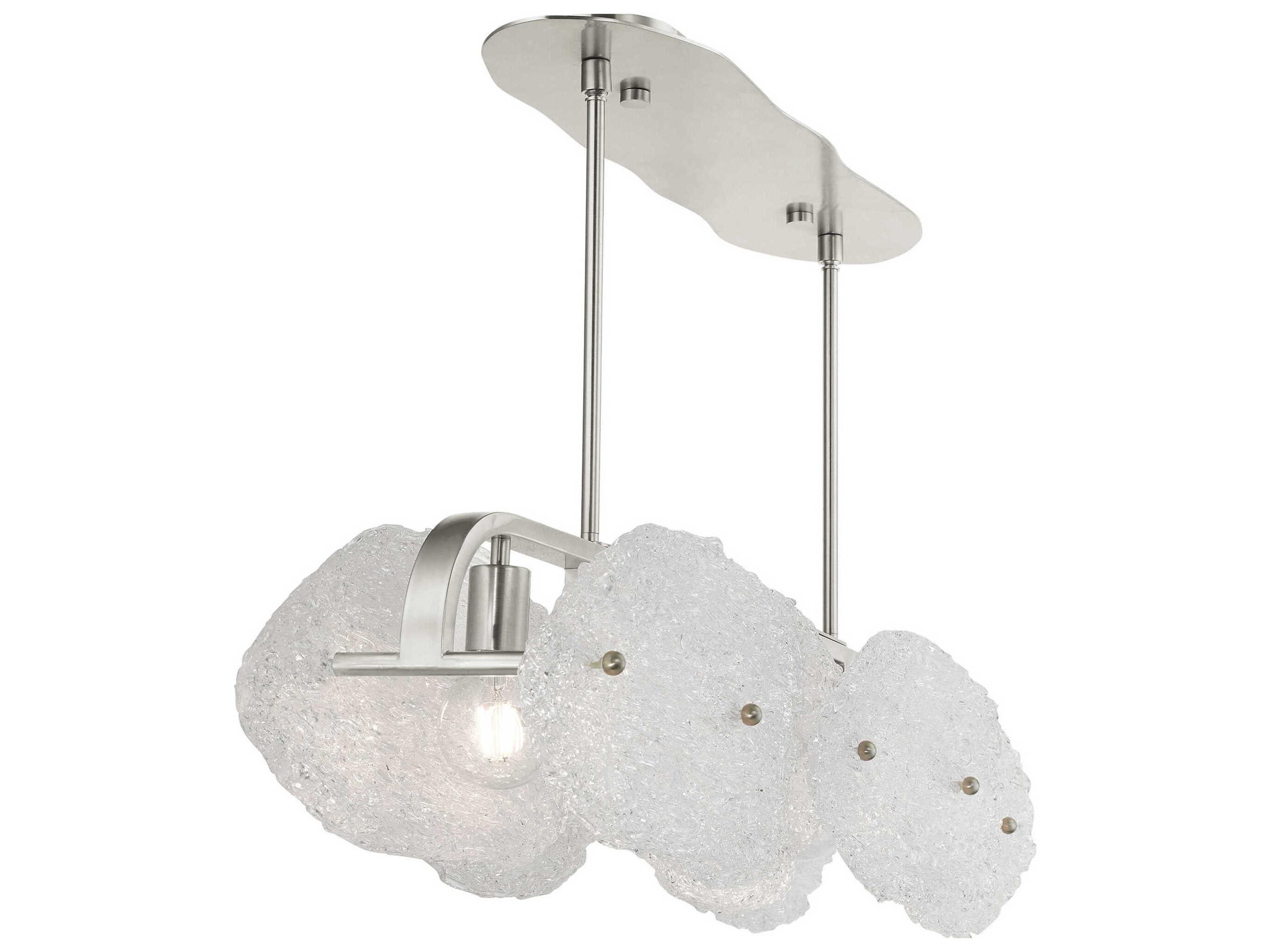 Livex Lighting Belvidere 5-Light Brushed Nickel Glass Linear Island Pendant