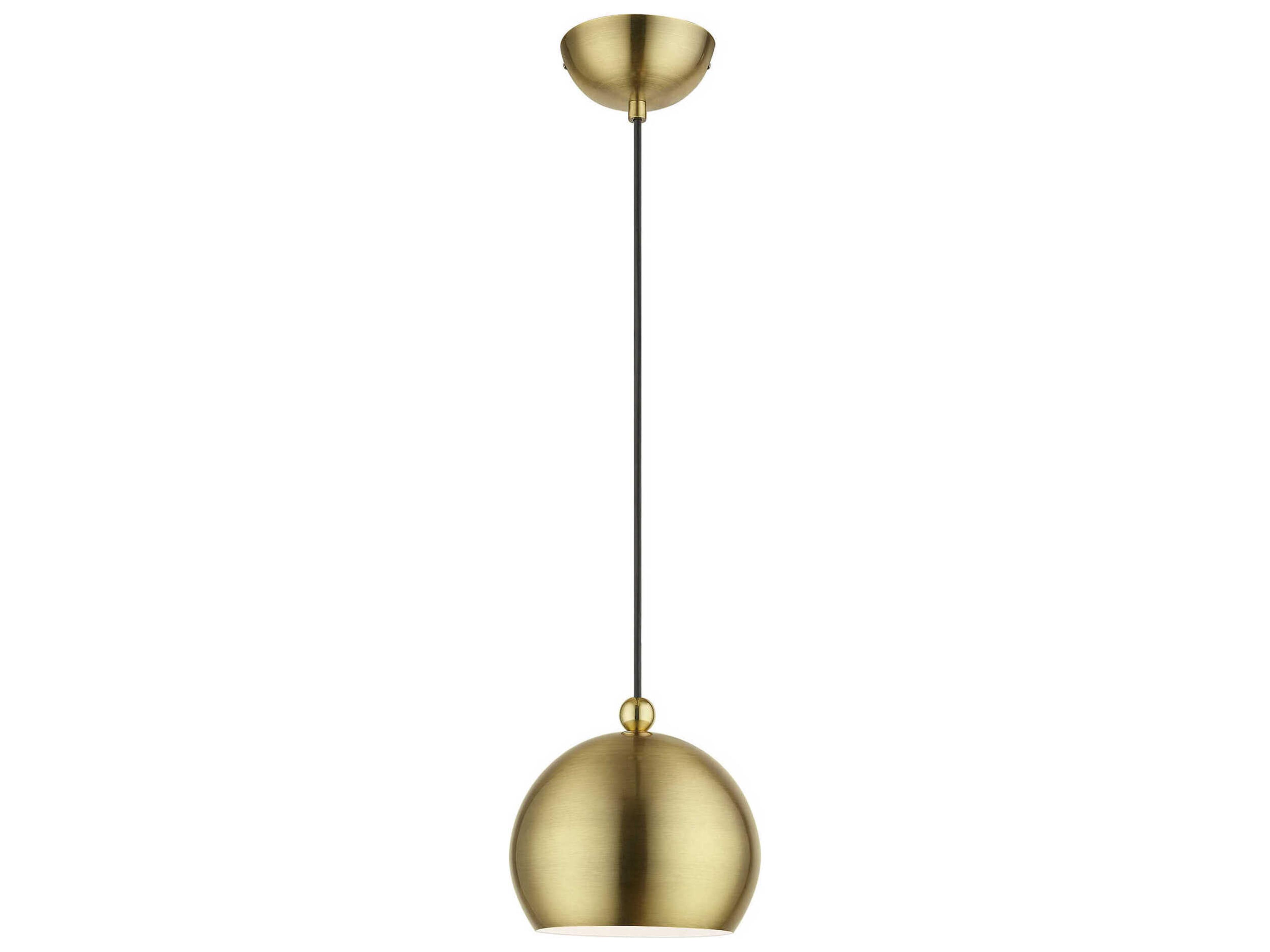Stockton 1-Light Antique Brass Polished Dome Mini Pendant