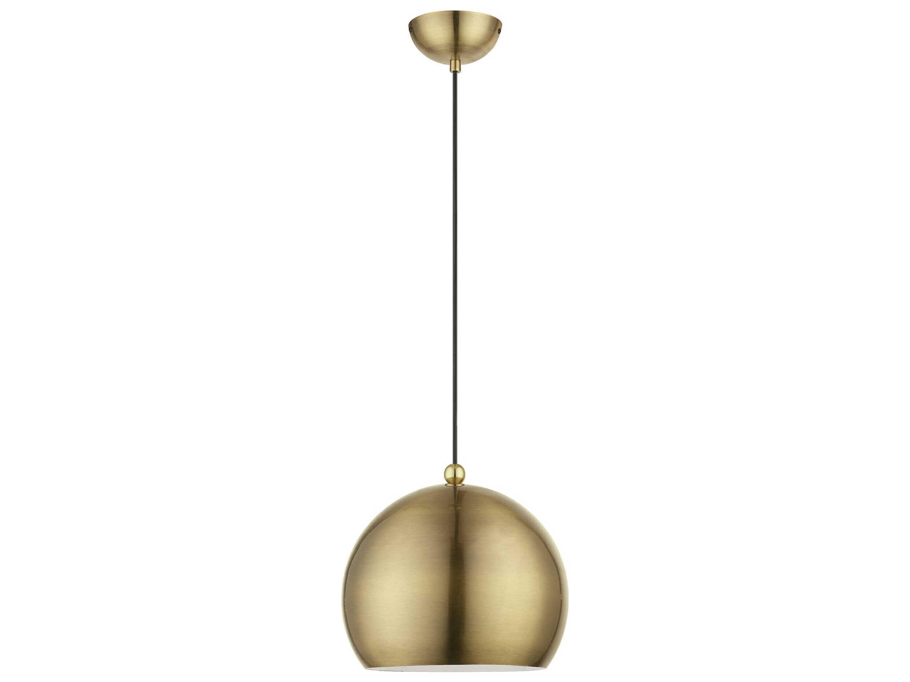 Stockton 1-Light Antique Brass Polished Dome Mini Pendant