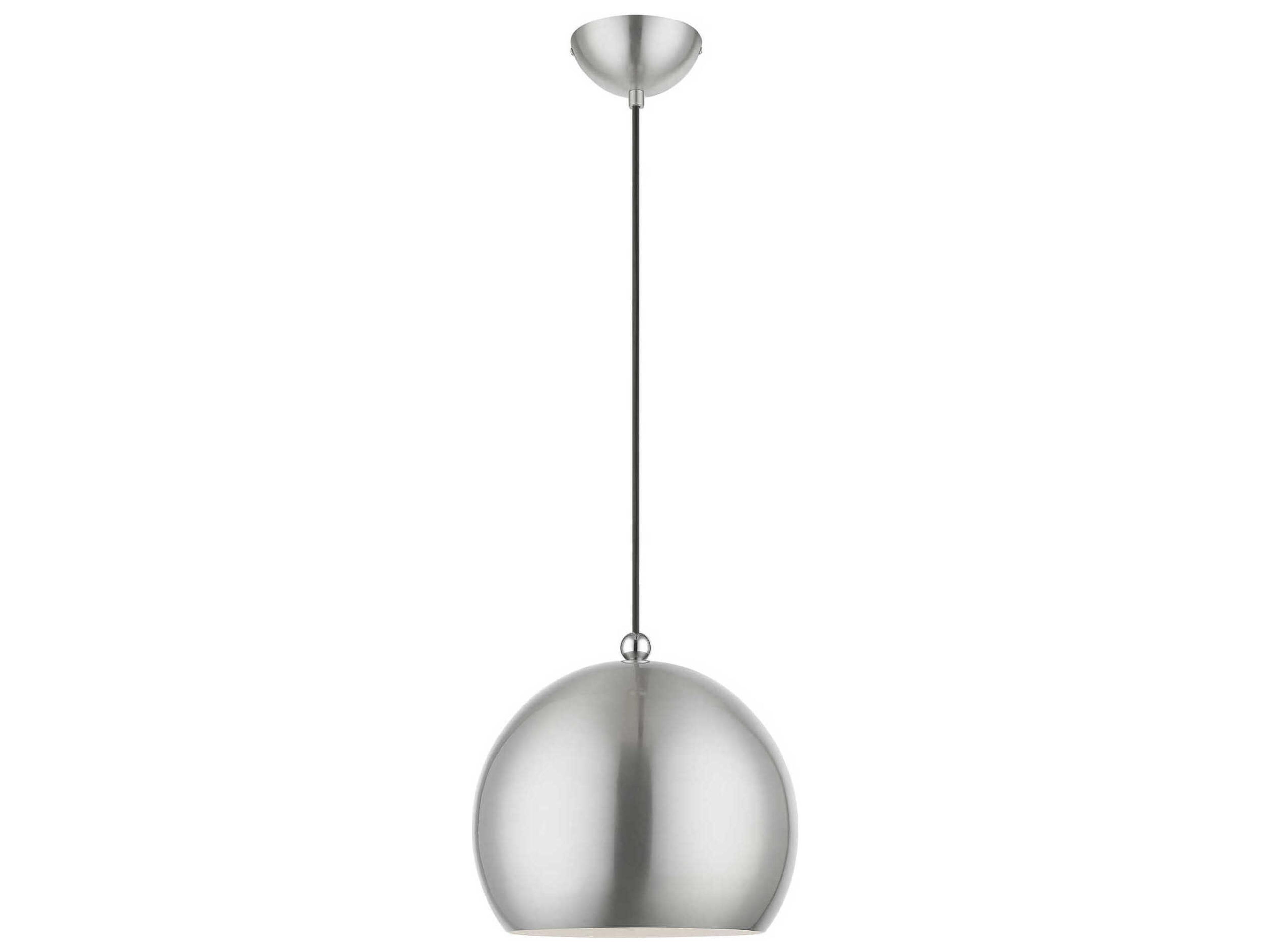 Stockton 1-Light Brushed Nickel Polished Chrome Dome Mini Pendant