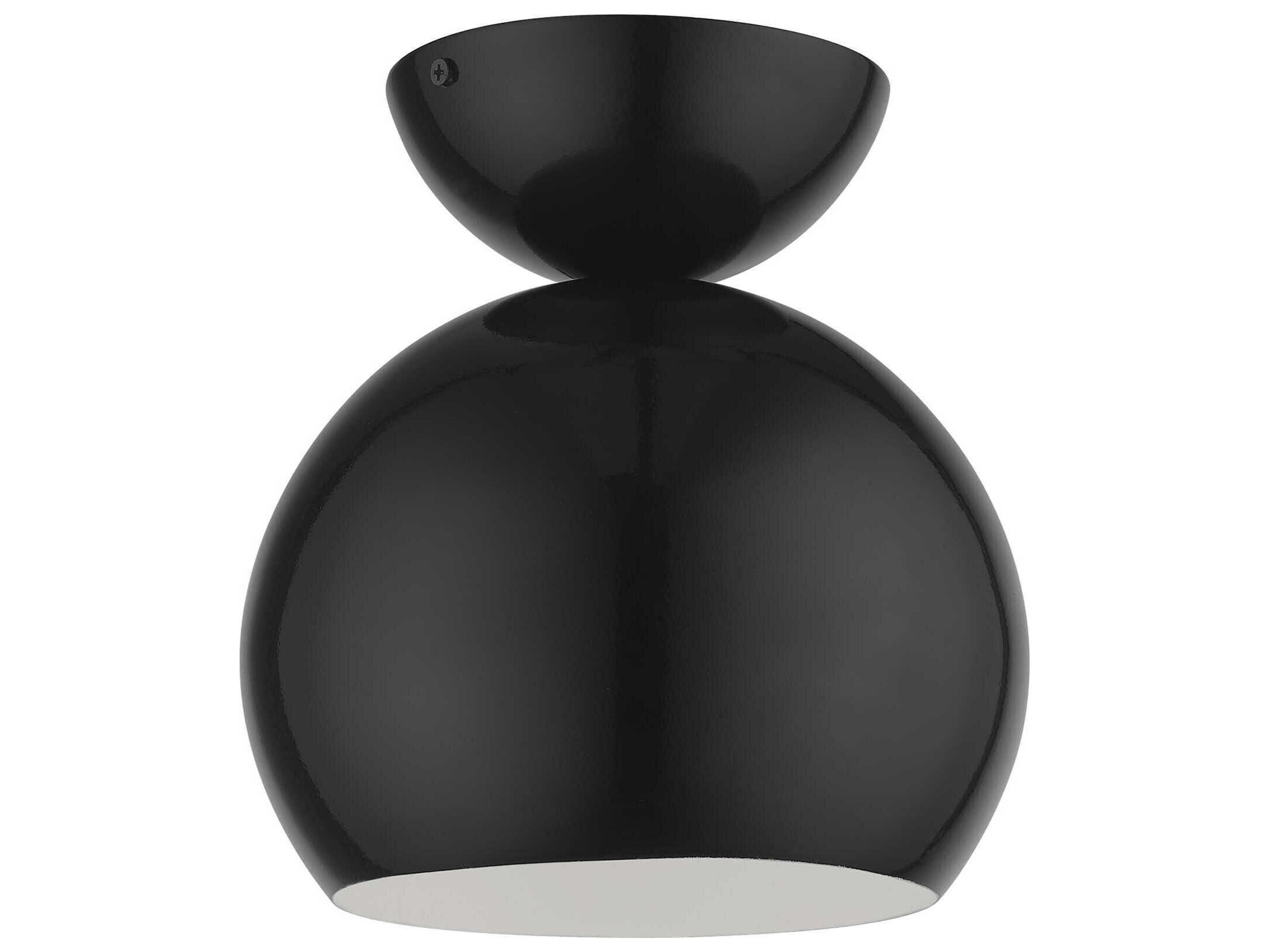 Stockton 1-Light Shiny Black Dome Semi Flush Mount
