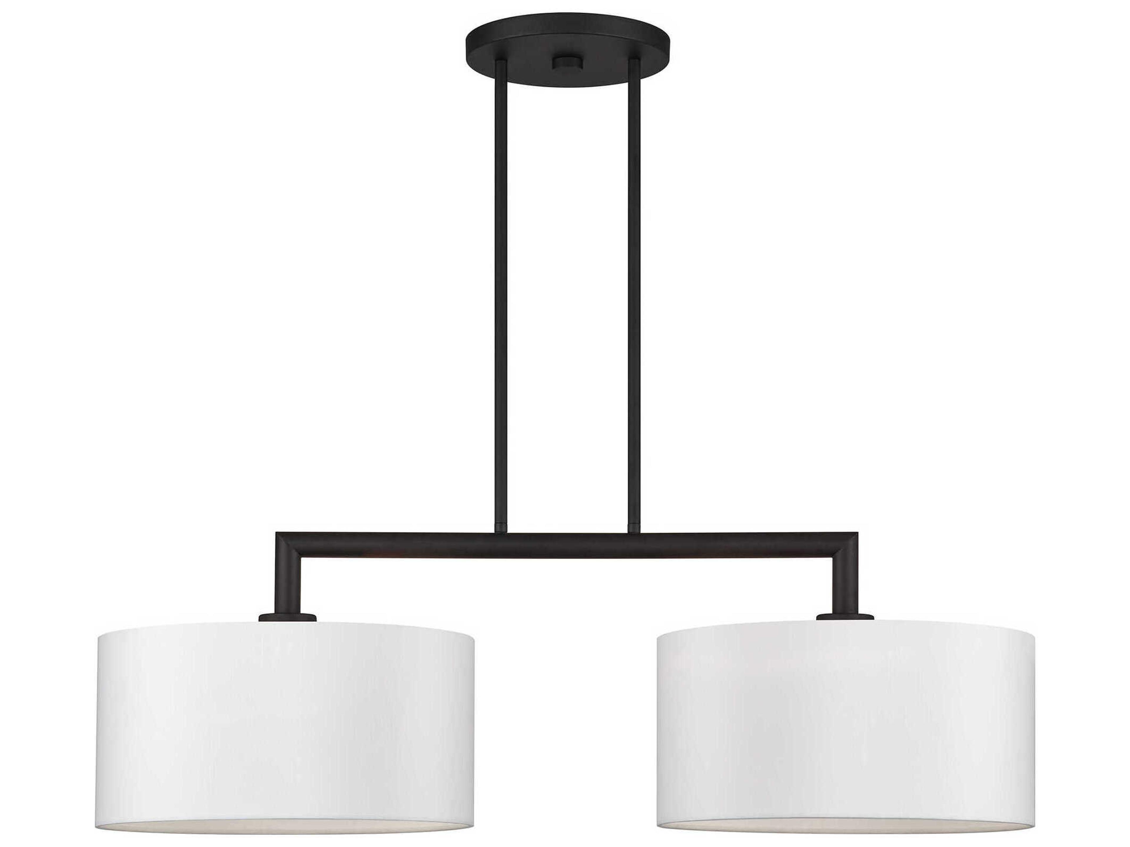 Livex Lighting Meridian 2-Light Black Drum Island Pendant