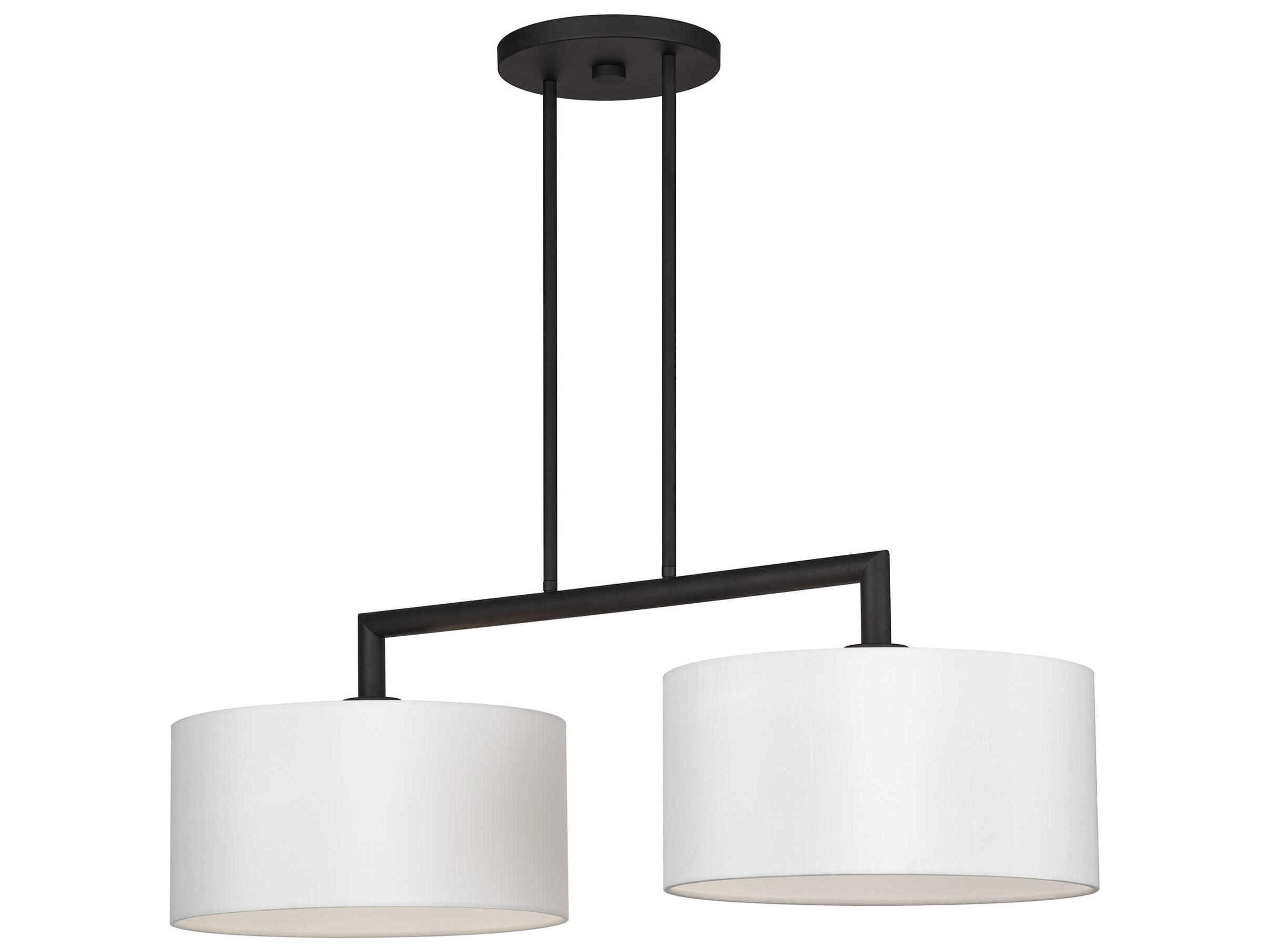 Meridian 2-Light Black Drum Island Pendant