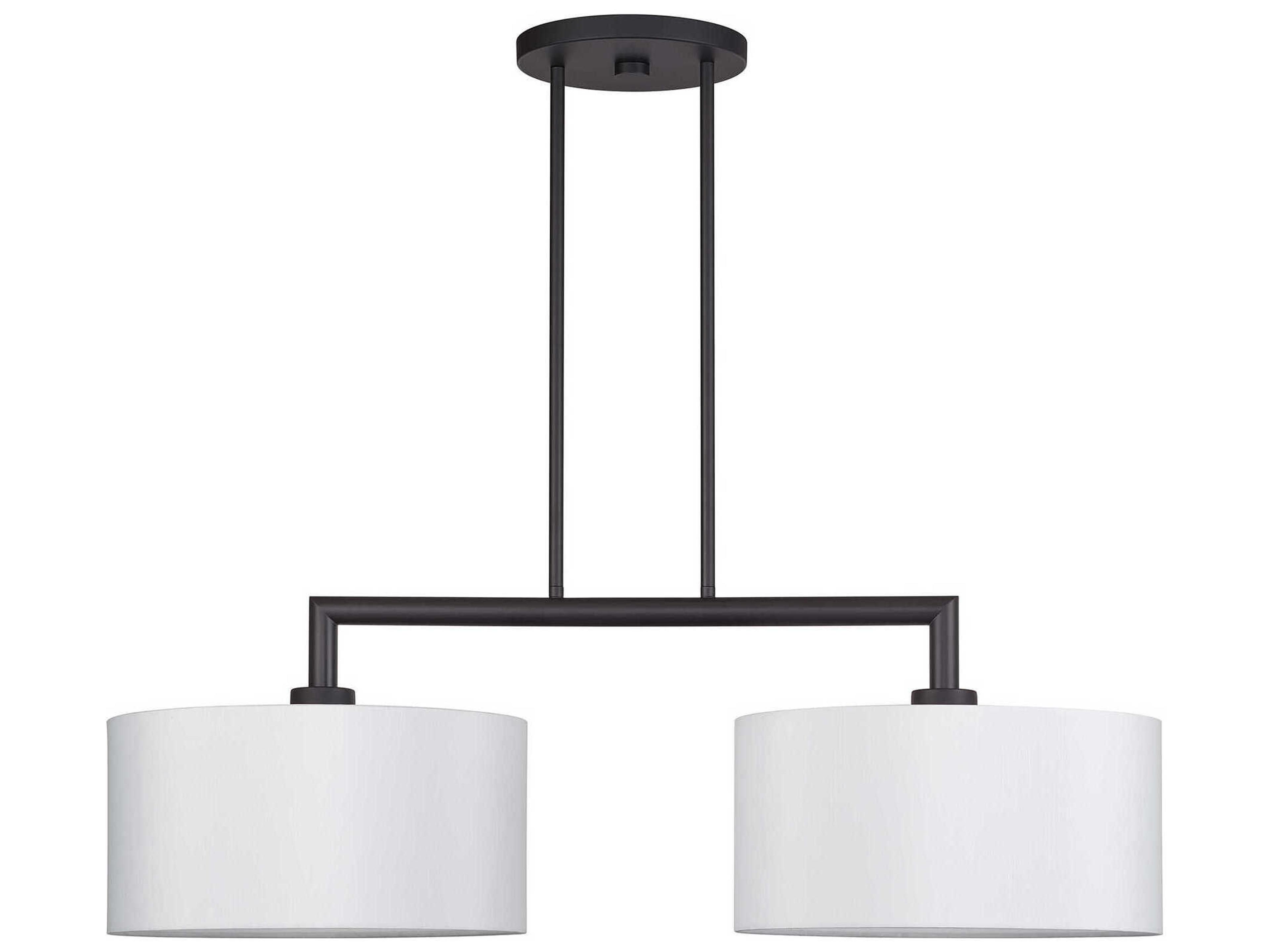 Livex Lighting Meridian 2-Light Bronze Drum Island Pendant