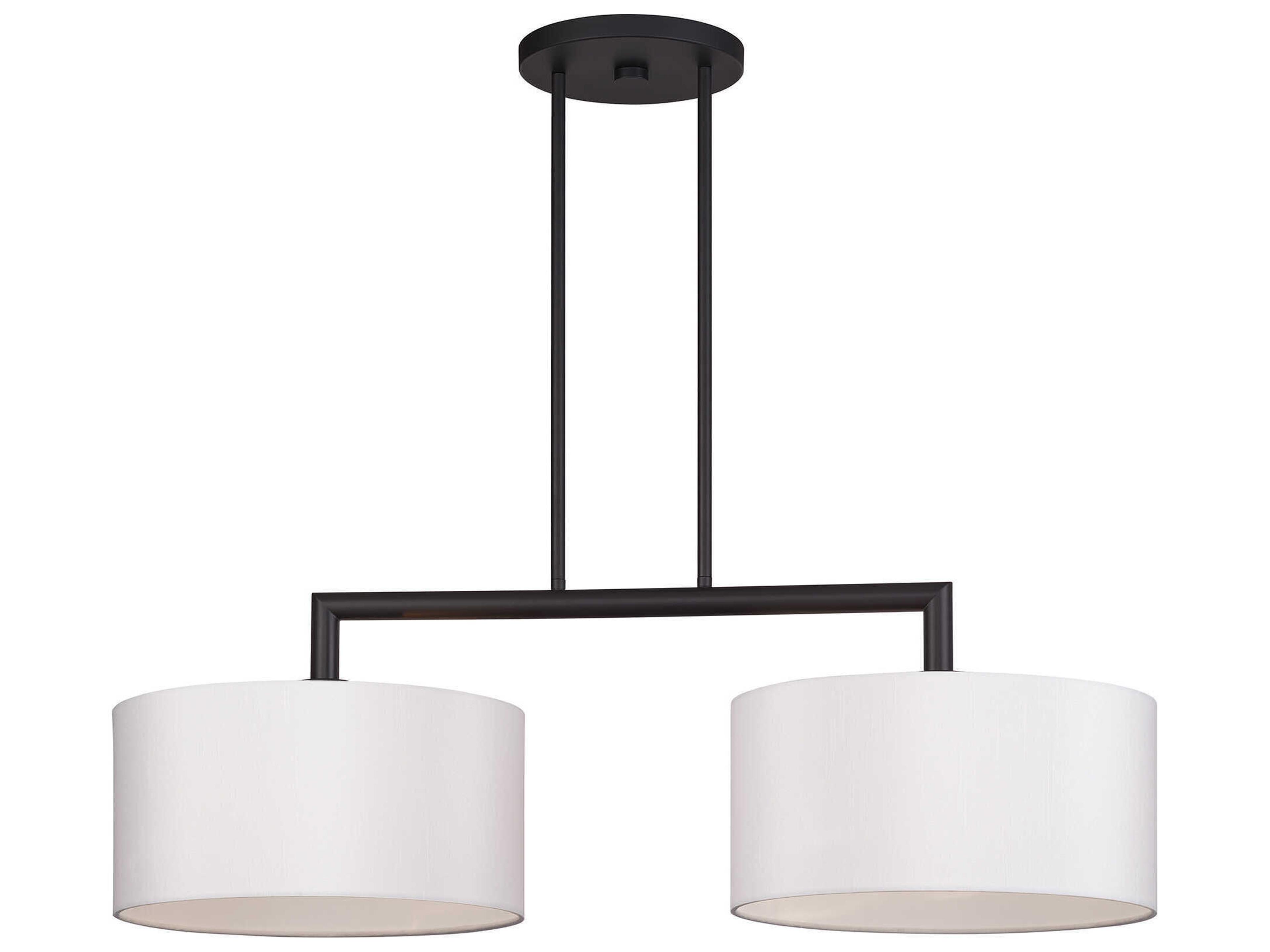 Livex Lighting Meridian 2-Light Bronze Drum Island Pendant