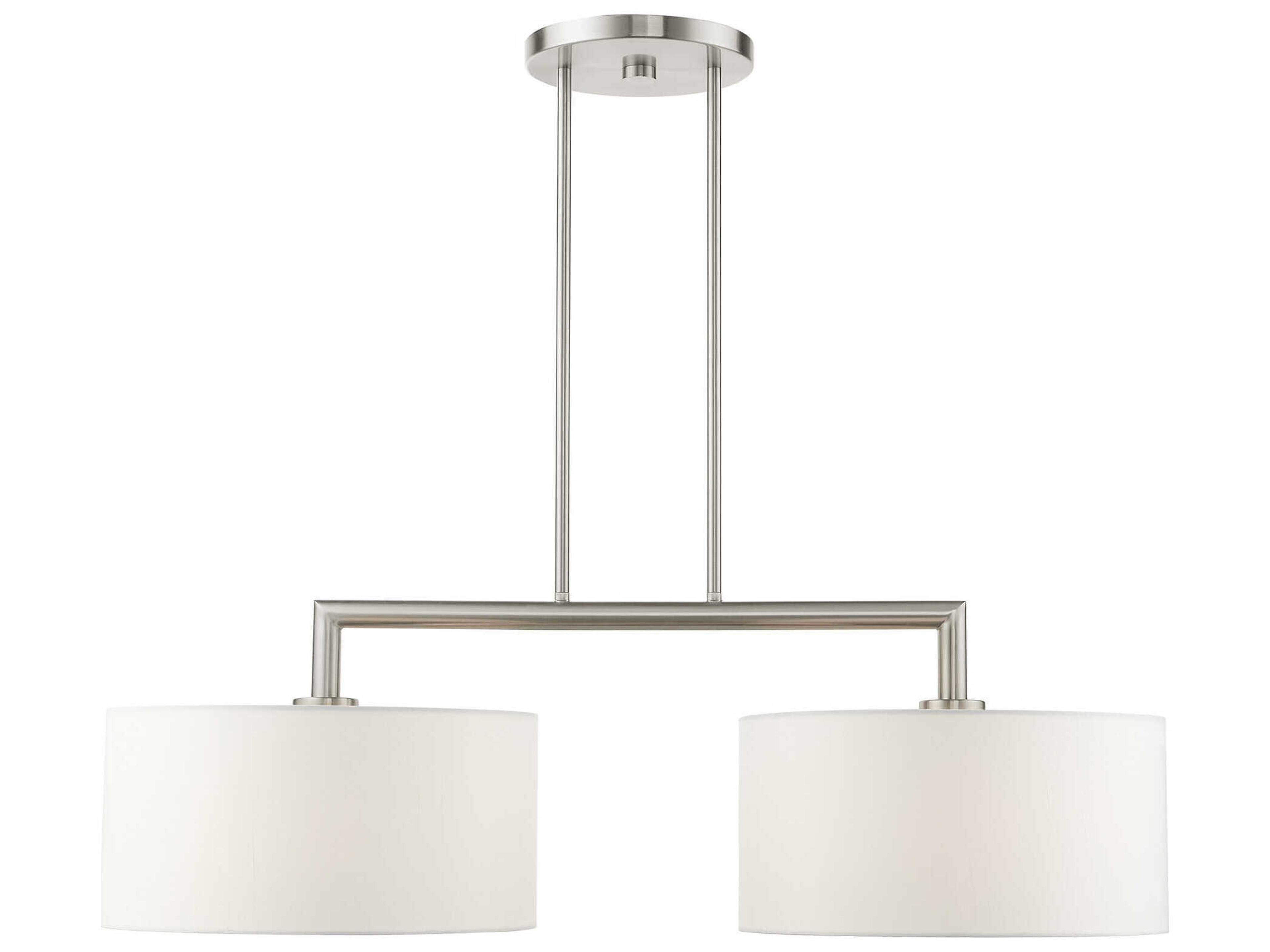 Livex Lighting Meridian 2-Light Brushed Nickel Drum Island Pendant