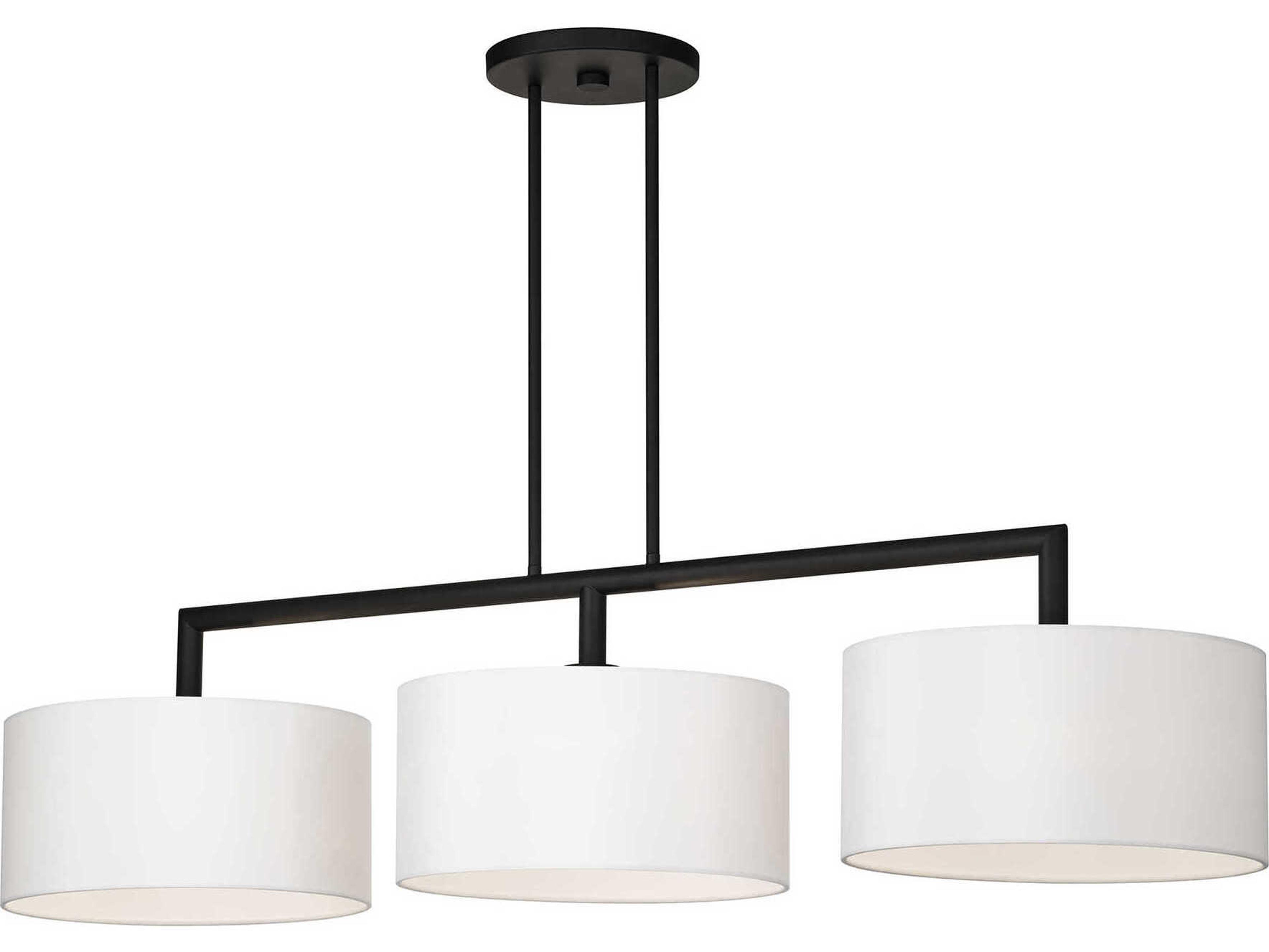 Meridian 3-Light Black Drum Island Pendant