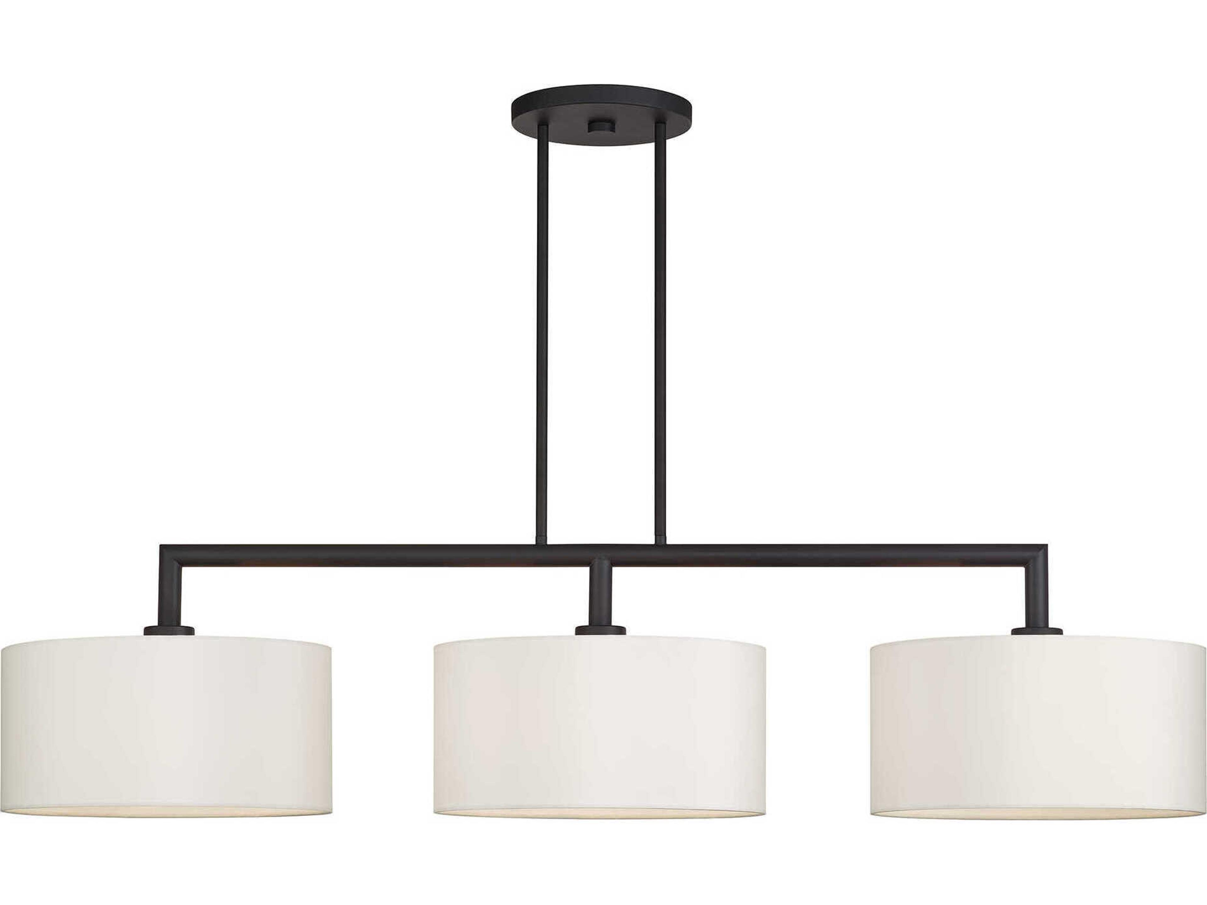 Livex Lighting Meridian 3-Light Bronze Drum Island Pendant