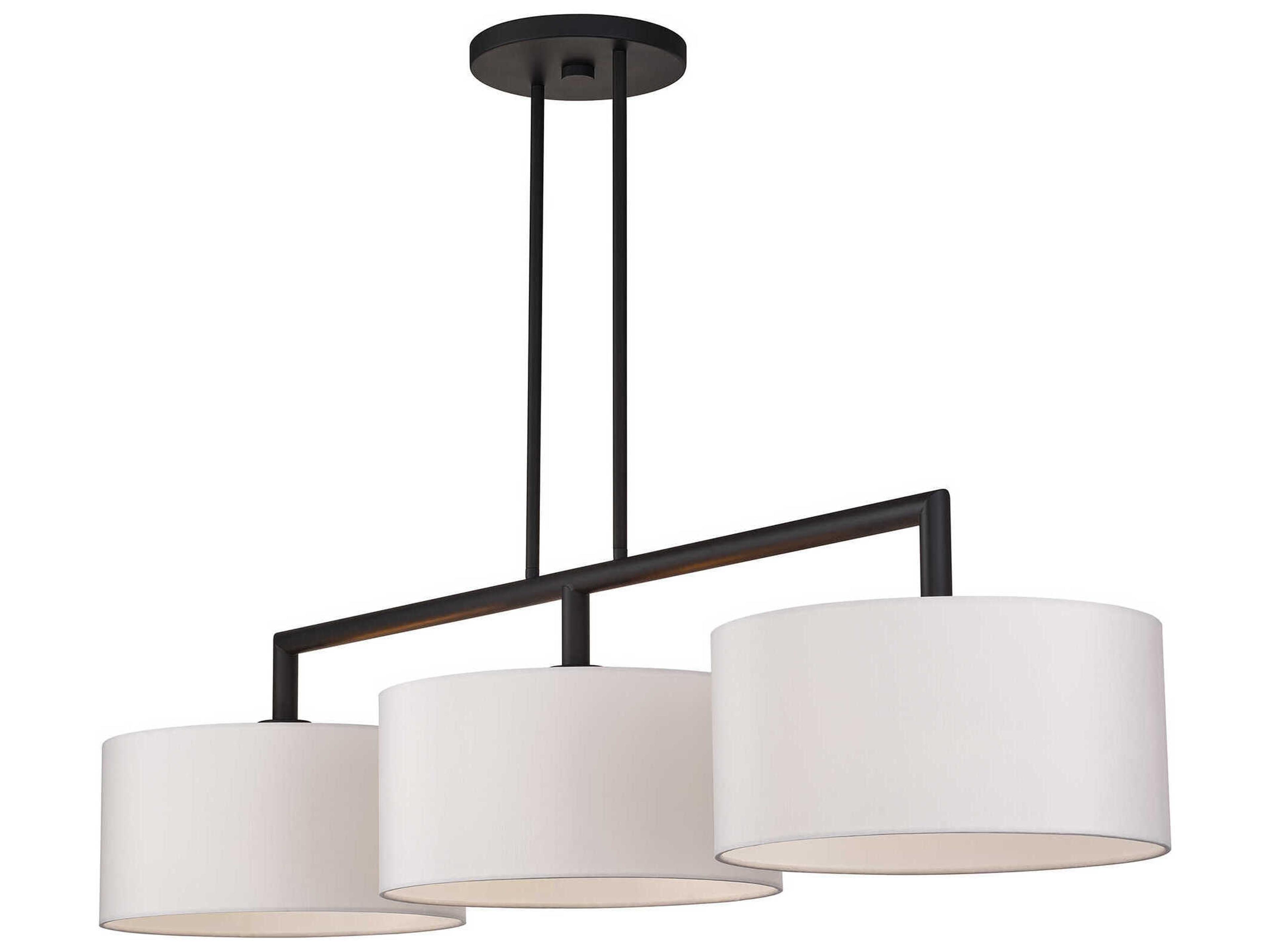 Livex Lighting Meridian 3-Light Bronze Drum Island Pendant
