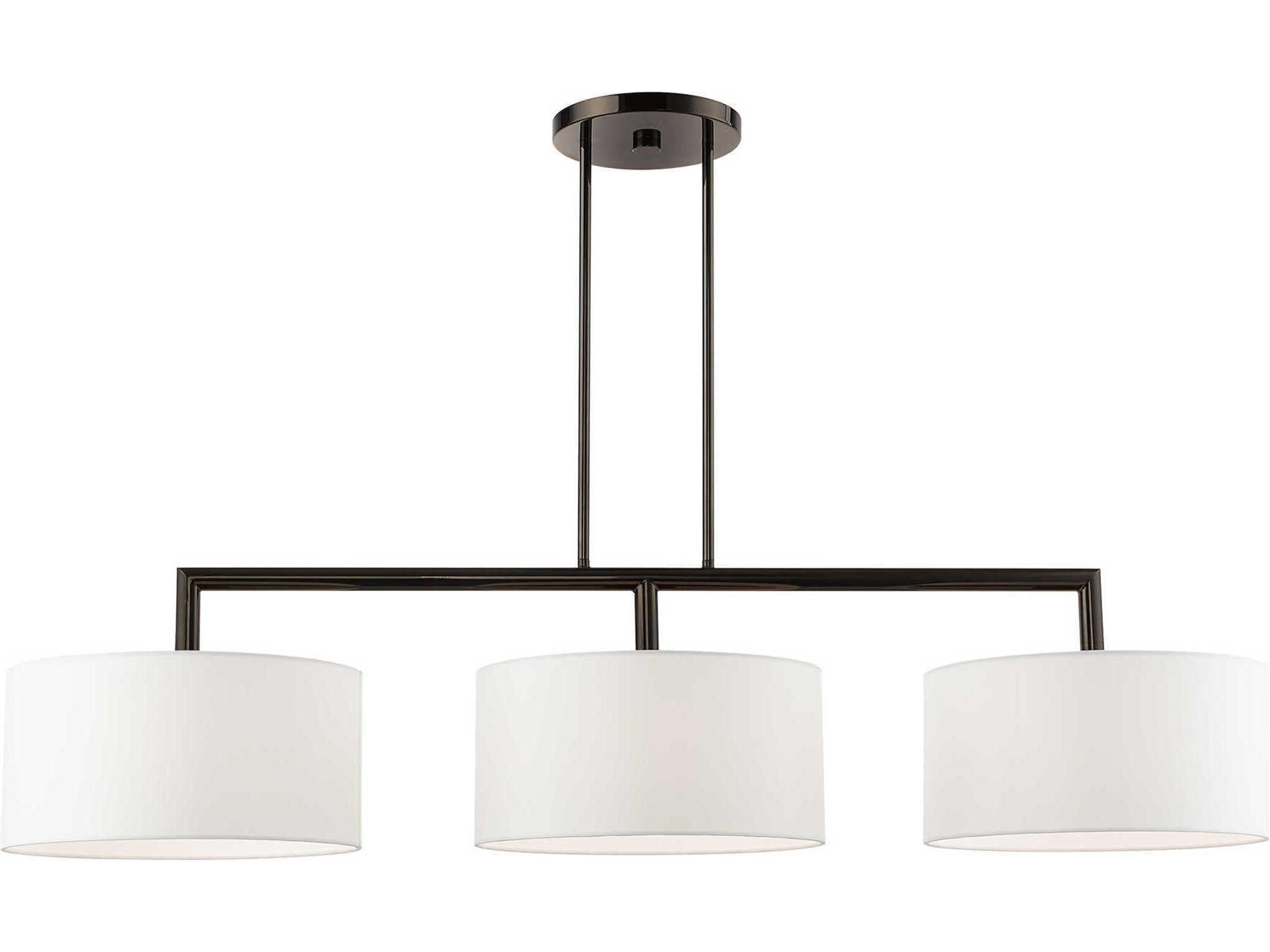 Meridian 3-Light Black Chrome Drum Island Pendant