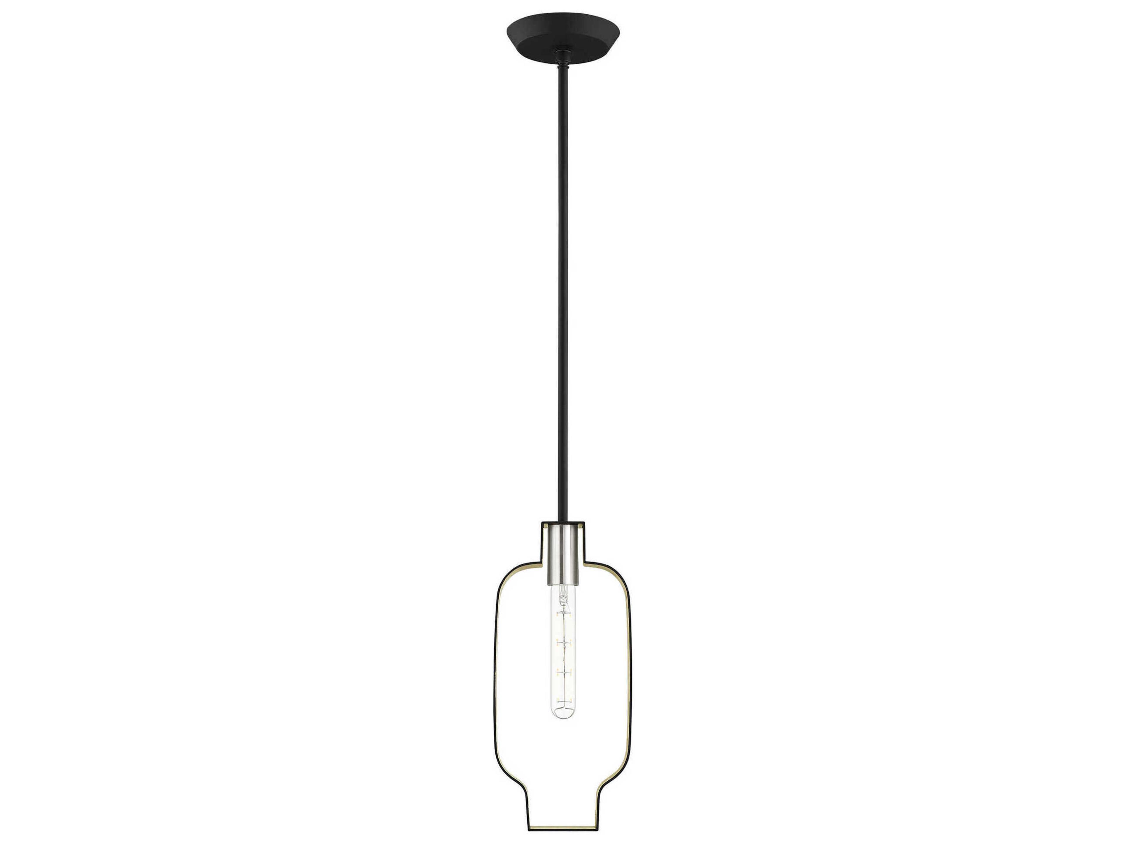 Meadowbrook 1-Light Black Brushed Nickel Mini Pendant