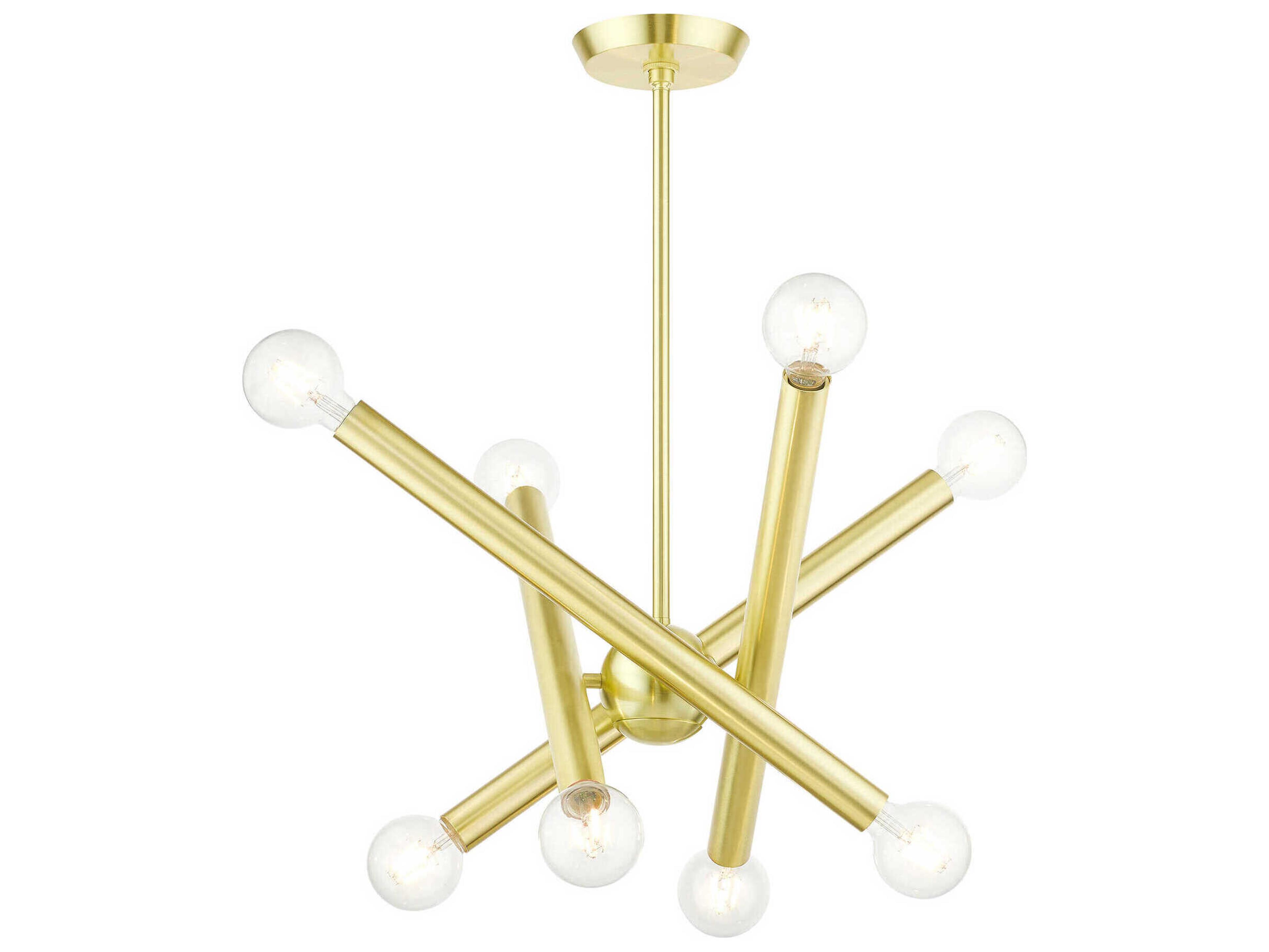 Livex Lighting Stafford 8-Light Satin Brass Candelabra Sputnik Chandelier