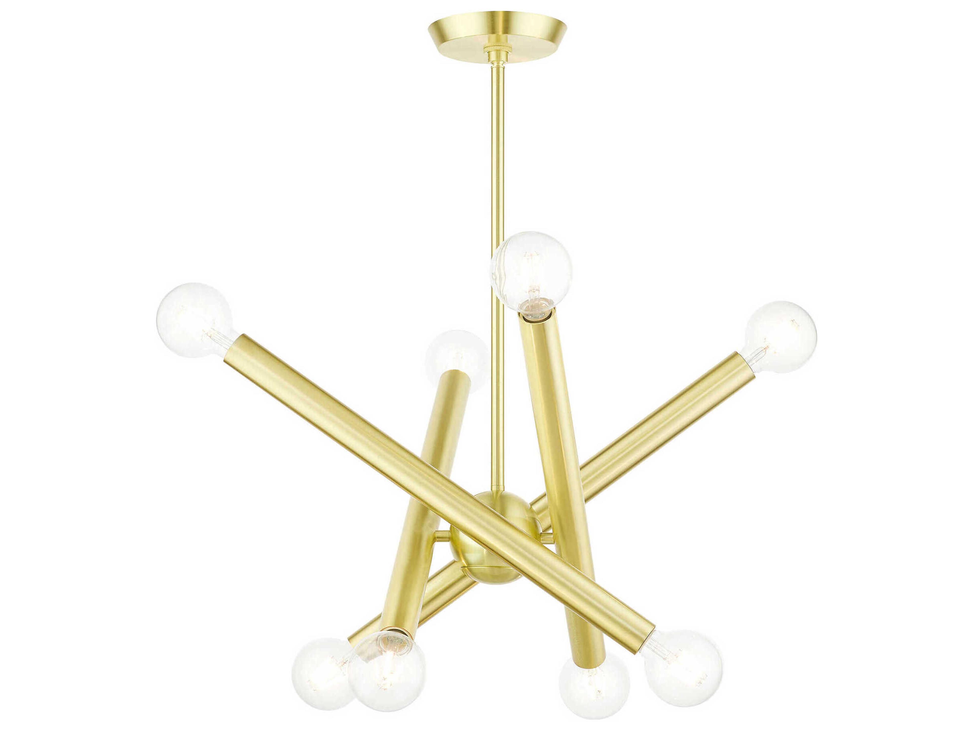 Livex Lighting Stafford 8-Light Satin Brass Candelabra Sputnik Chandelier