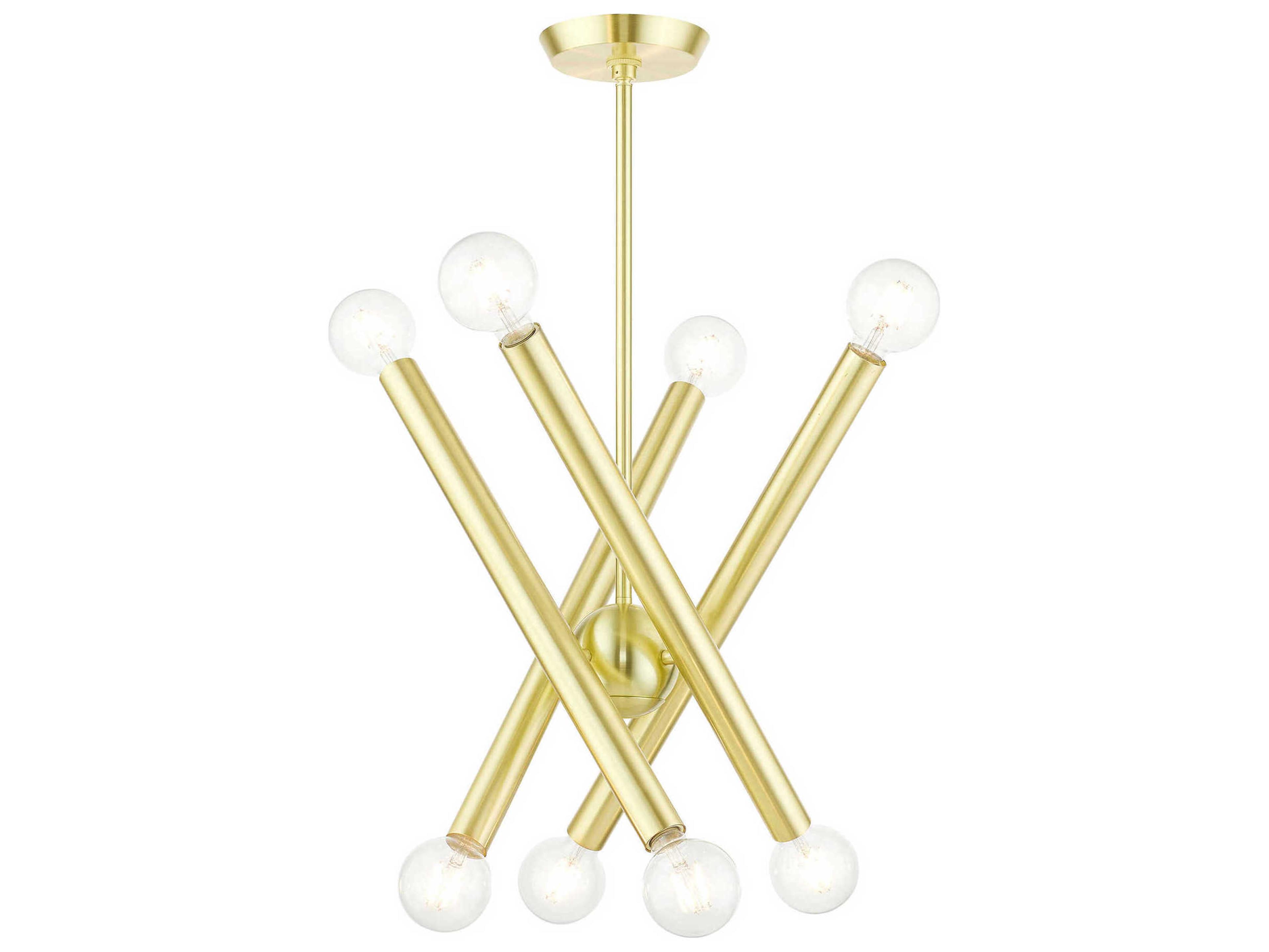 Livex Lighting Stafford 8-Light Satin Brass Candelabra Sputnik Chandelier