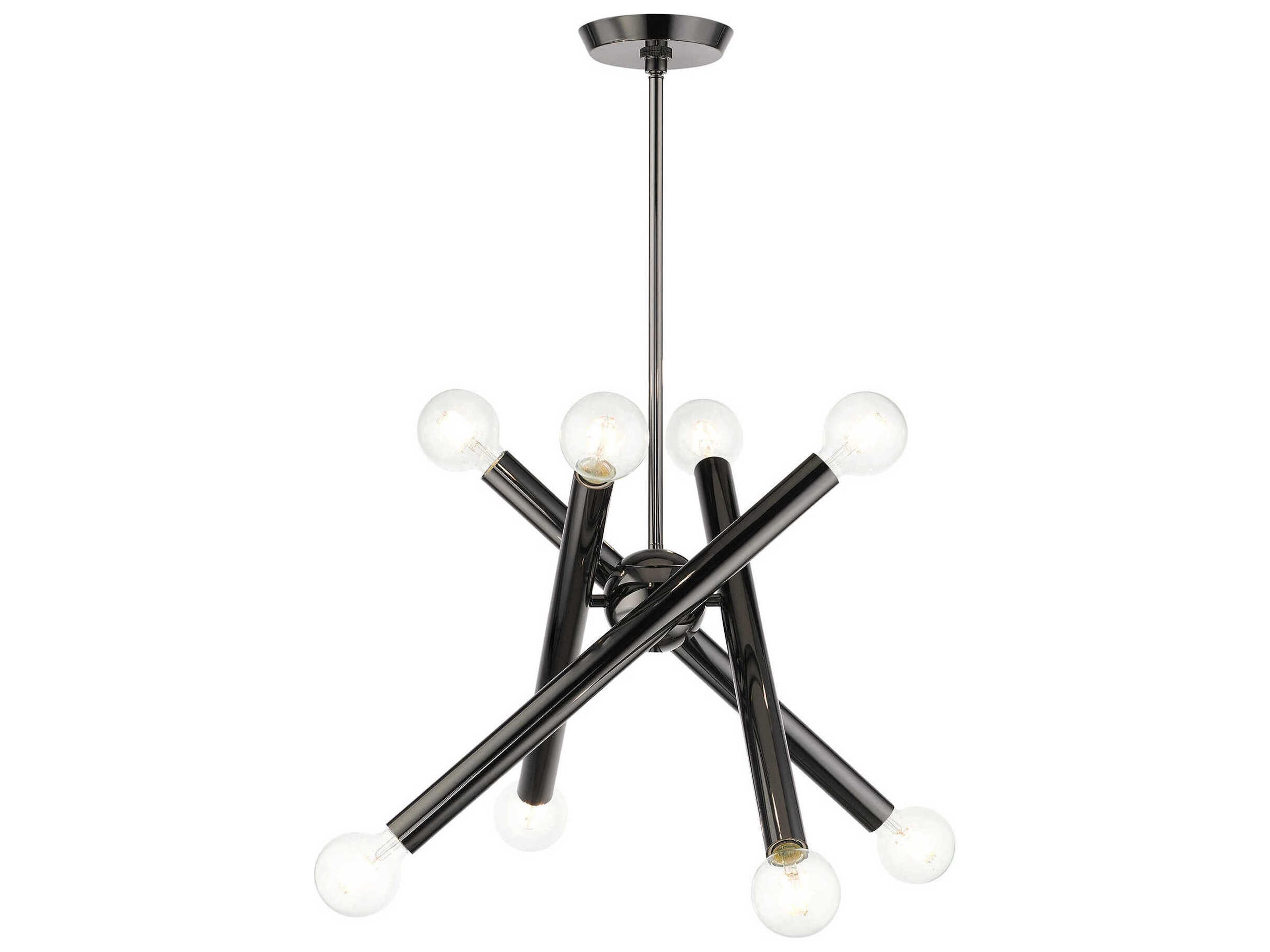 Stafford 8-Light Black Chrome Candelabra Sputnik Chandelier
