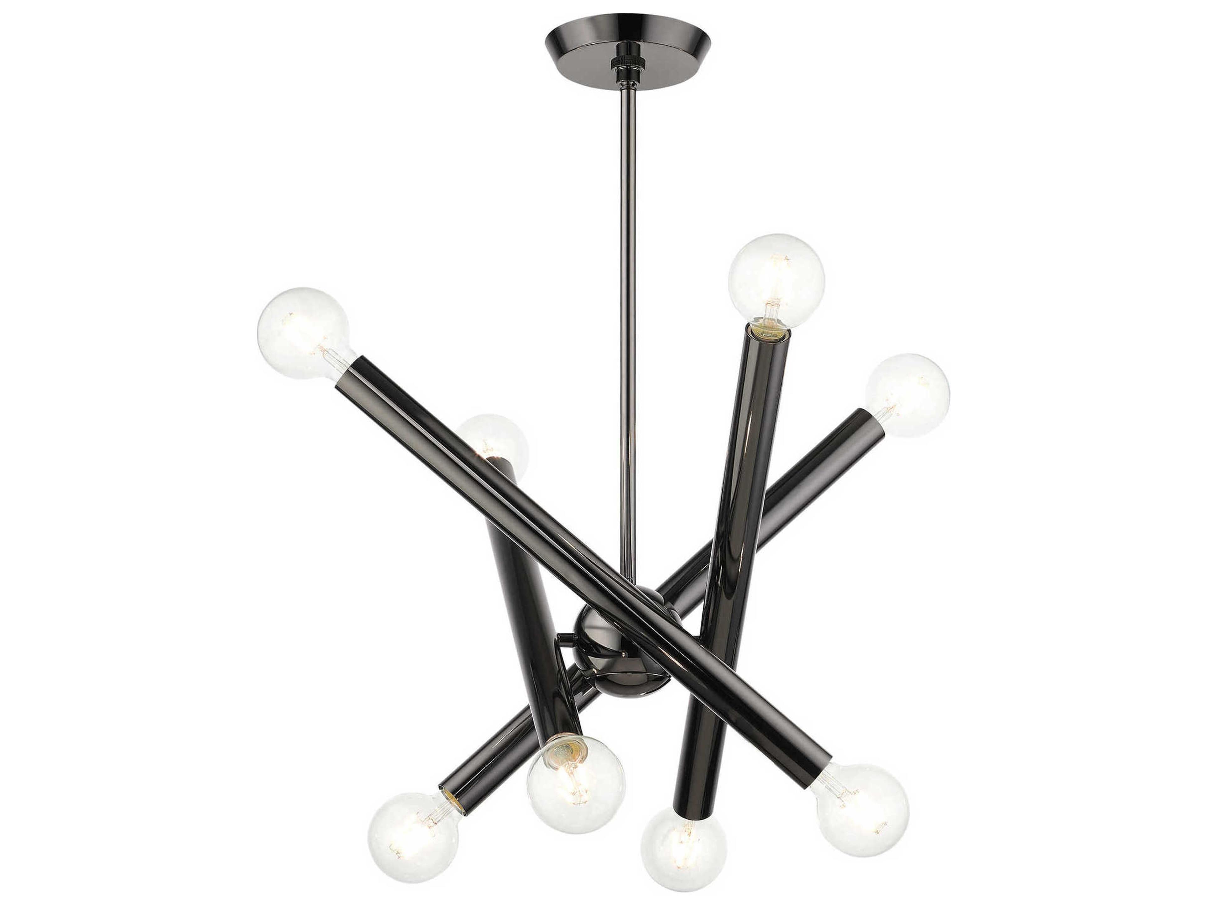 Livex Lighting Stafford 8-Light Black Chrome Candelabra Sputnik Chandelier