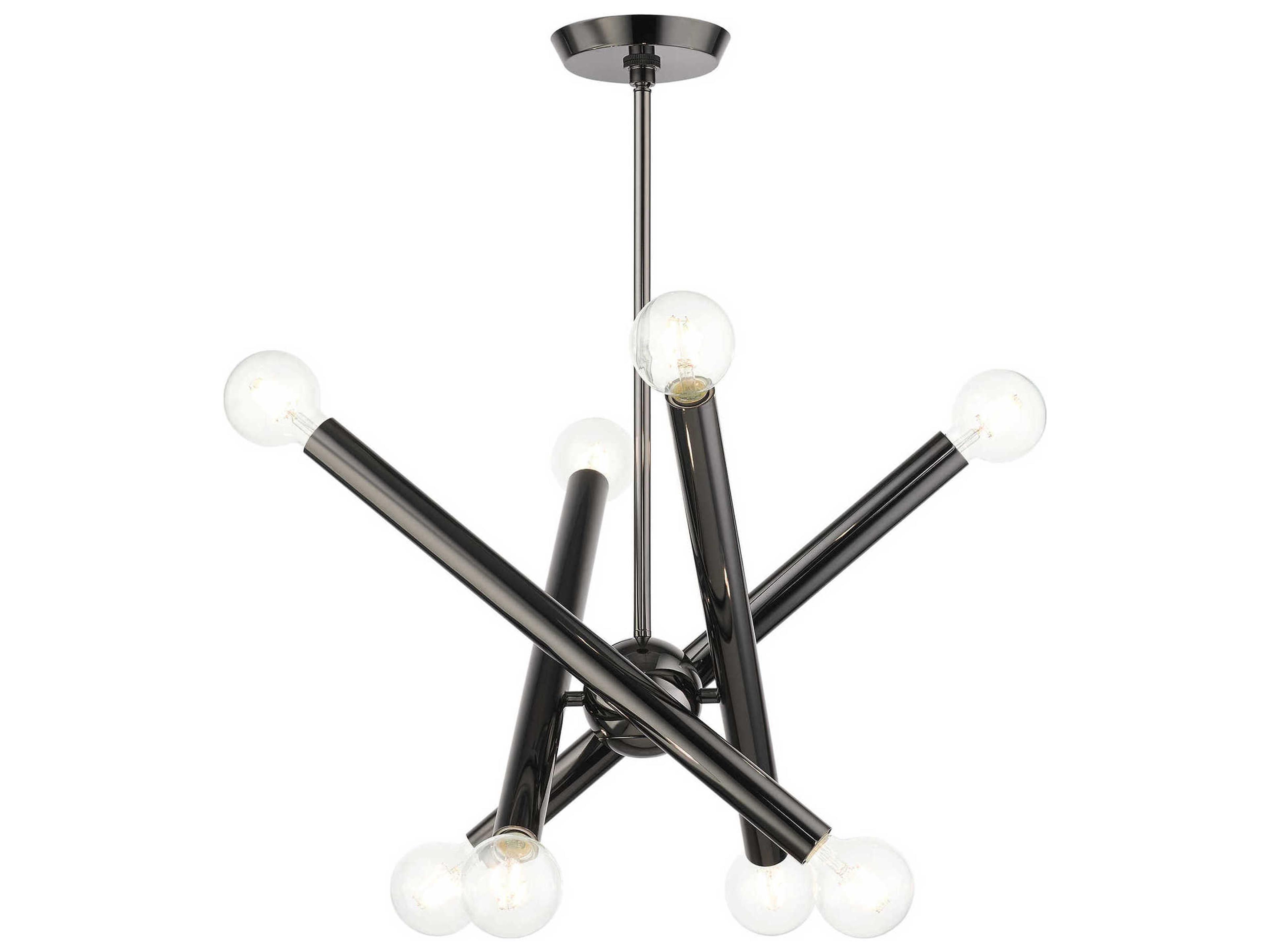 Livex Lighting Stafford 8-Light Black Chrome Candelabra Sputnik Chandelier