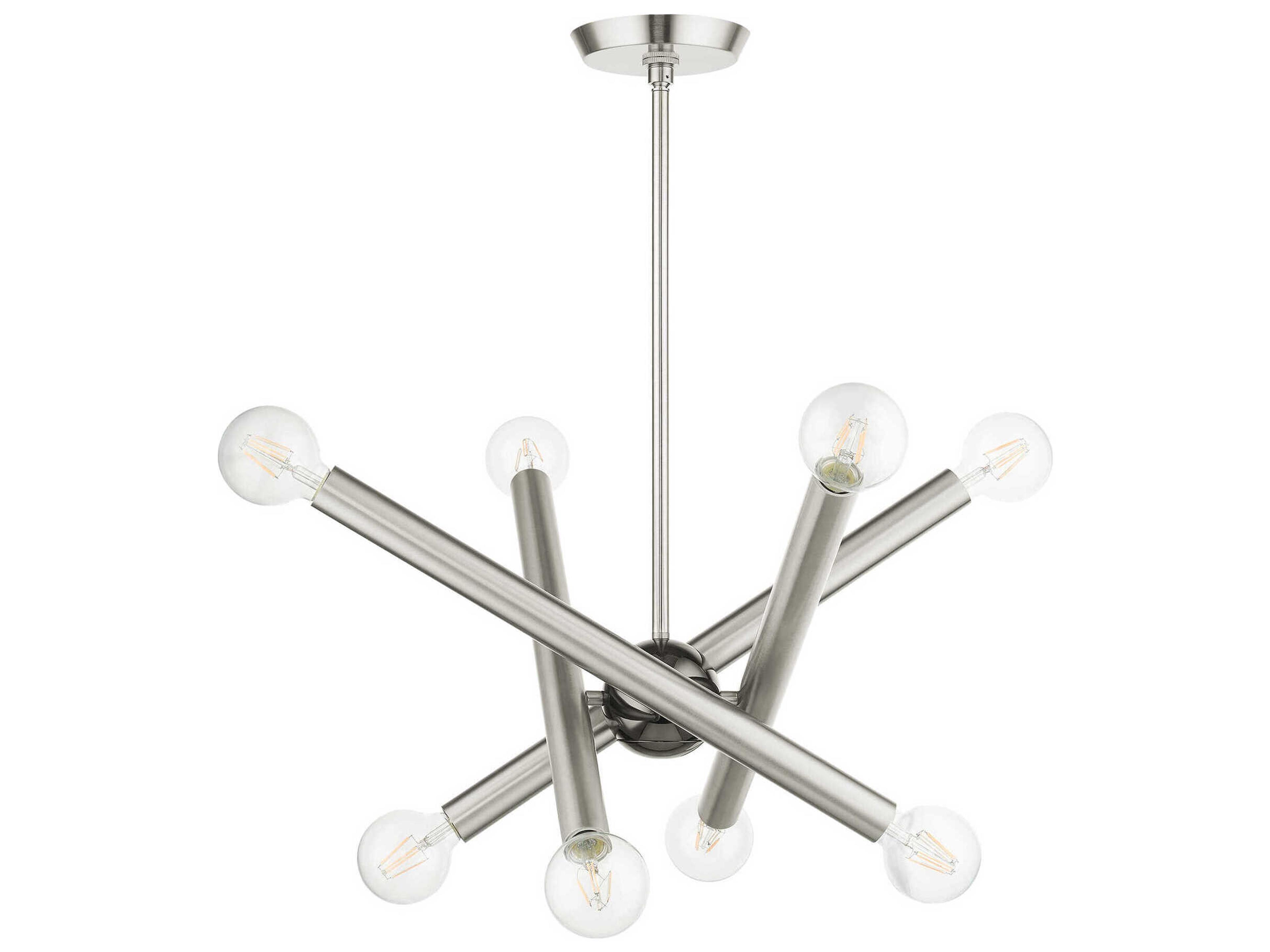 Livex Lighting Stafford 8-Light Brushed Nickel Candelabra Sputnik Chandelier