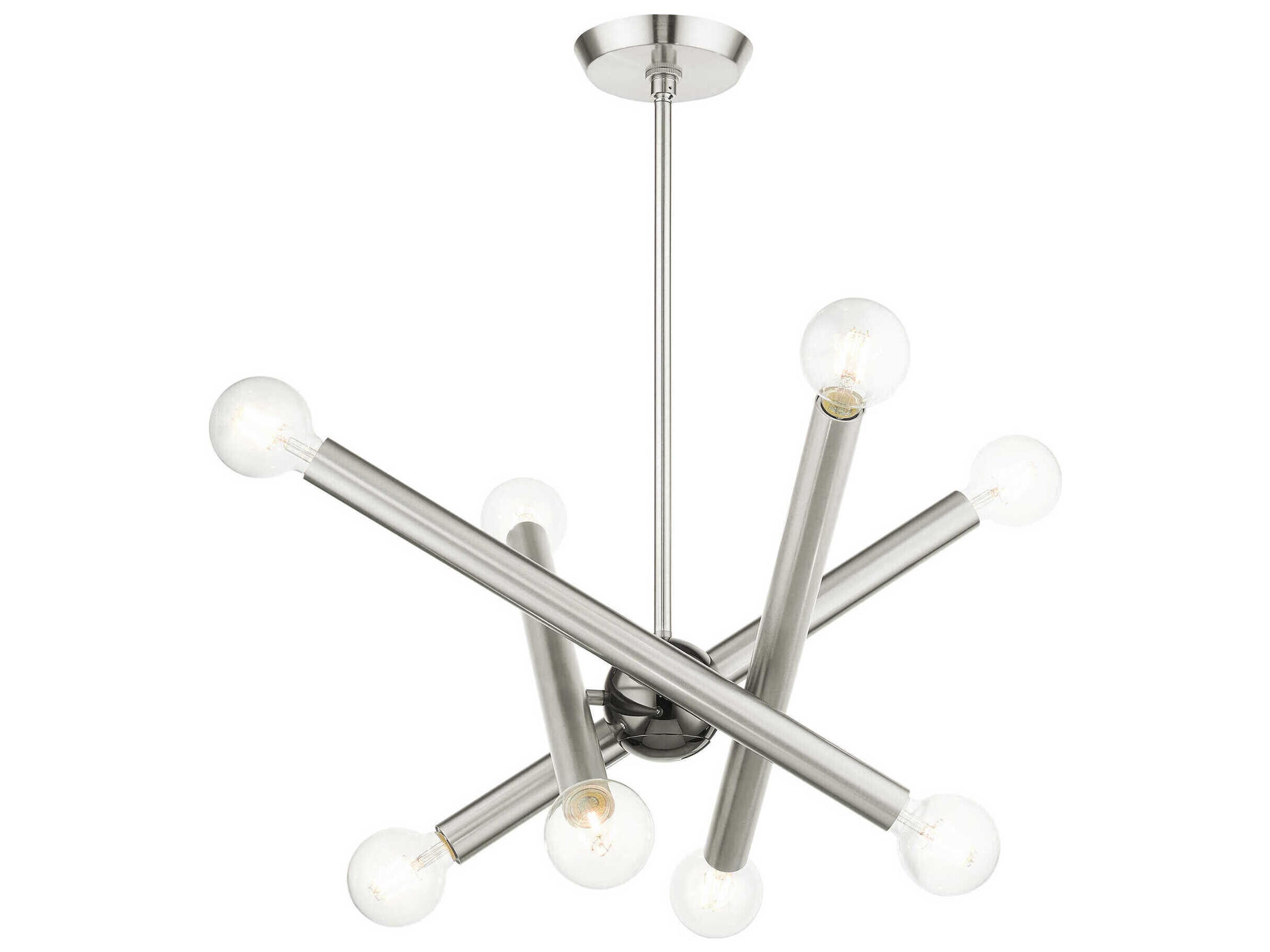 Livex Lighting Stafford 8-Light Brushed Nickel Candelabra Sputnik Chandelier