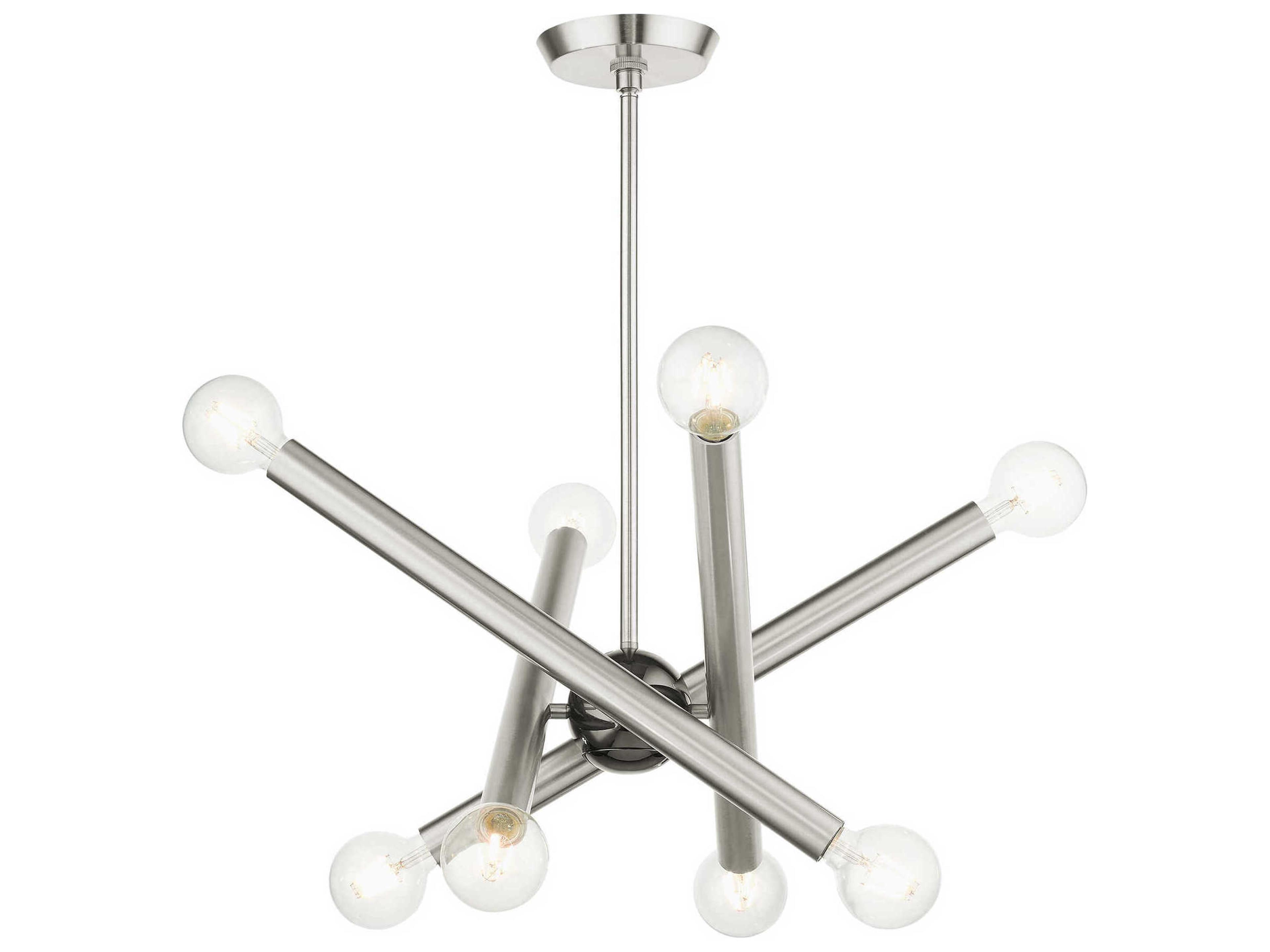 Livex Lighting Stafford 8-Light Brushed Nickel Candelabra Sputnik Chandelier