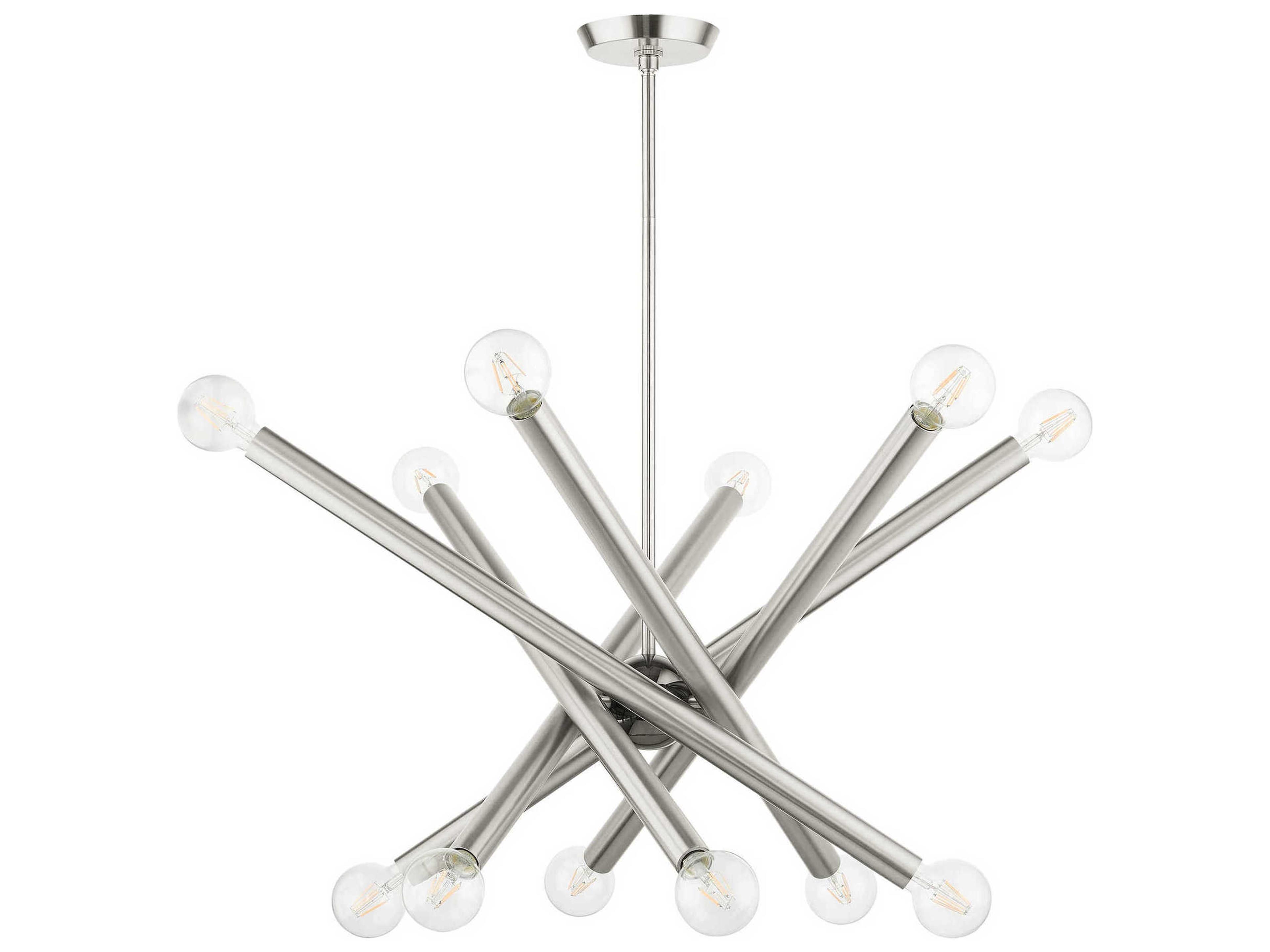 Livex Lighting Stafford 12-Light Brushed Nickel Candelabra Sputnik Chandelier
