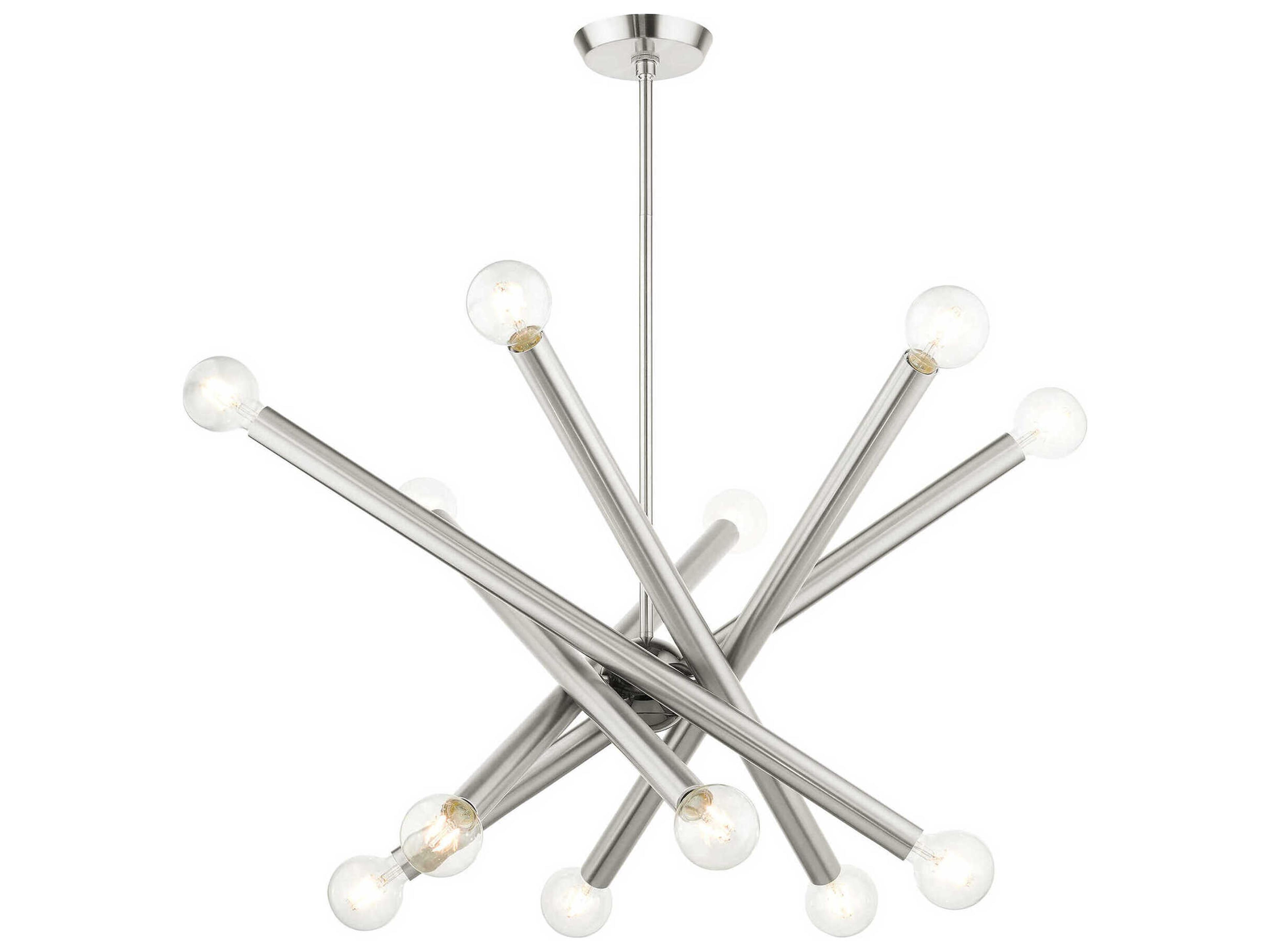 Livex Lighting Stafford 12-Light Brushed Nickel Candelabra Sputnik Chandelier