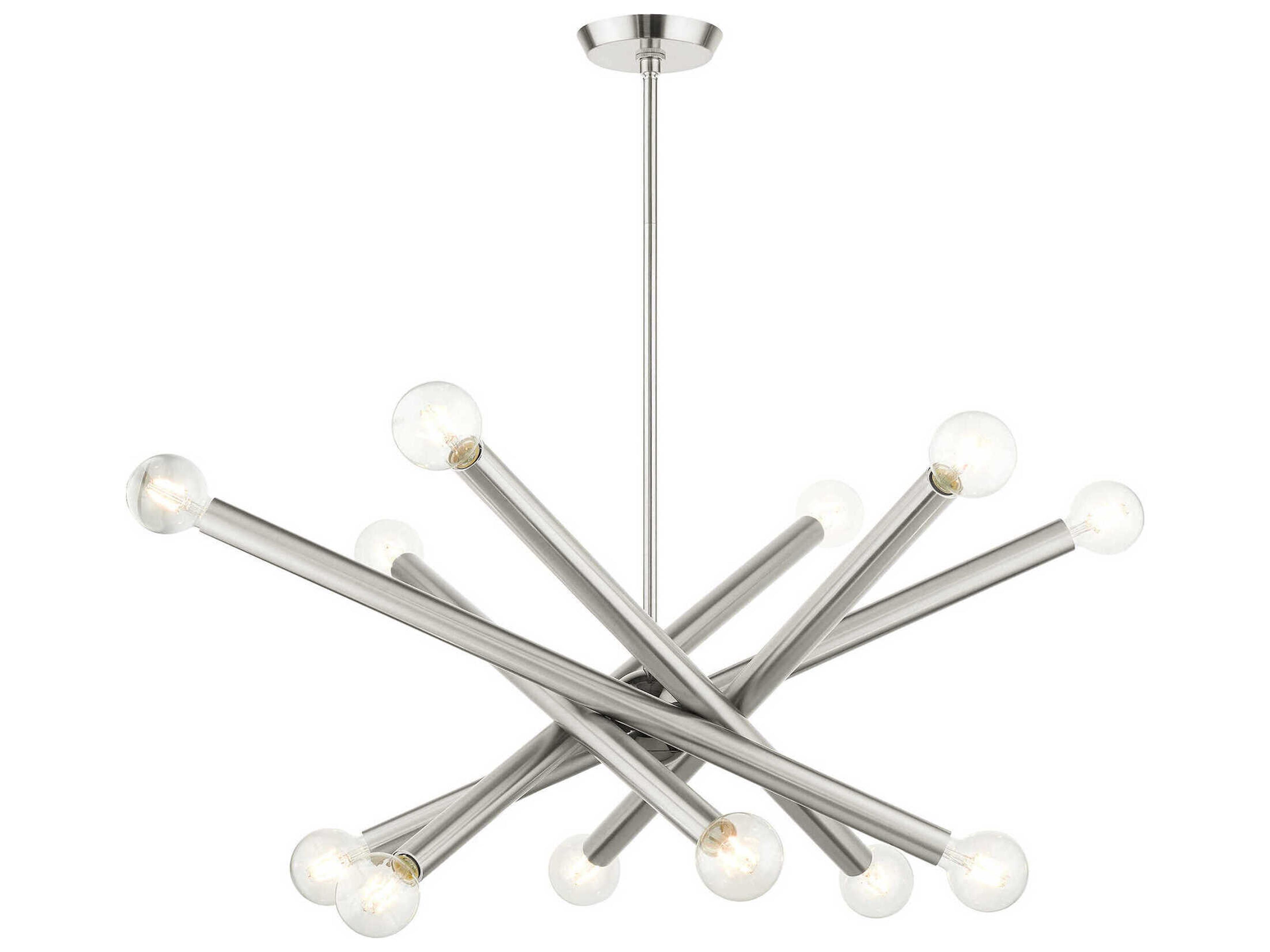 Livex Lighting Stafford 12-Light Brushed Nickel Candelabra Sputnik Chandelier