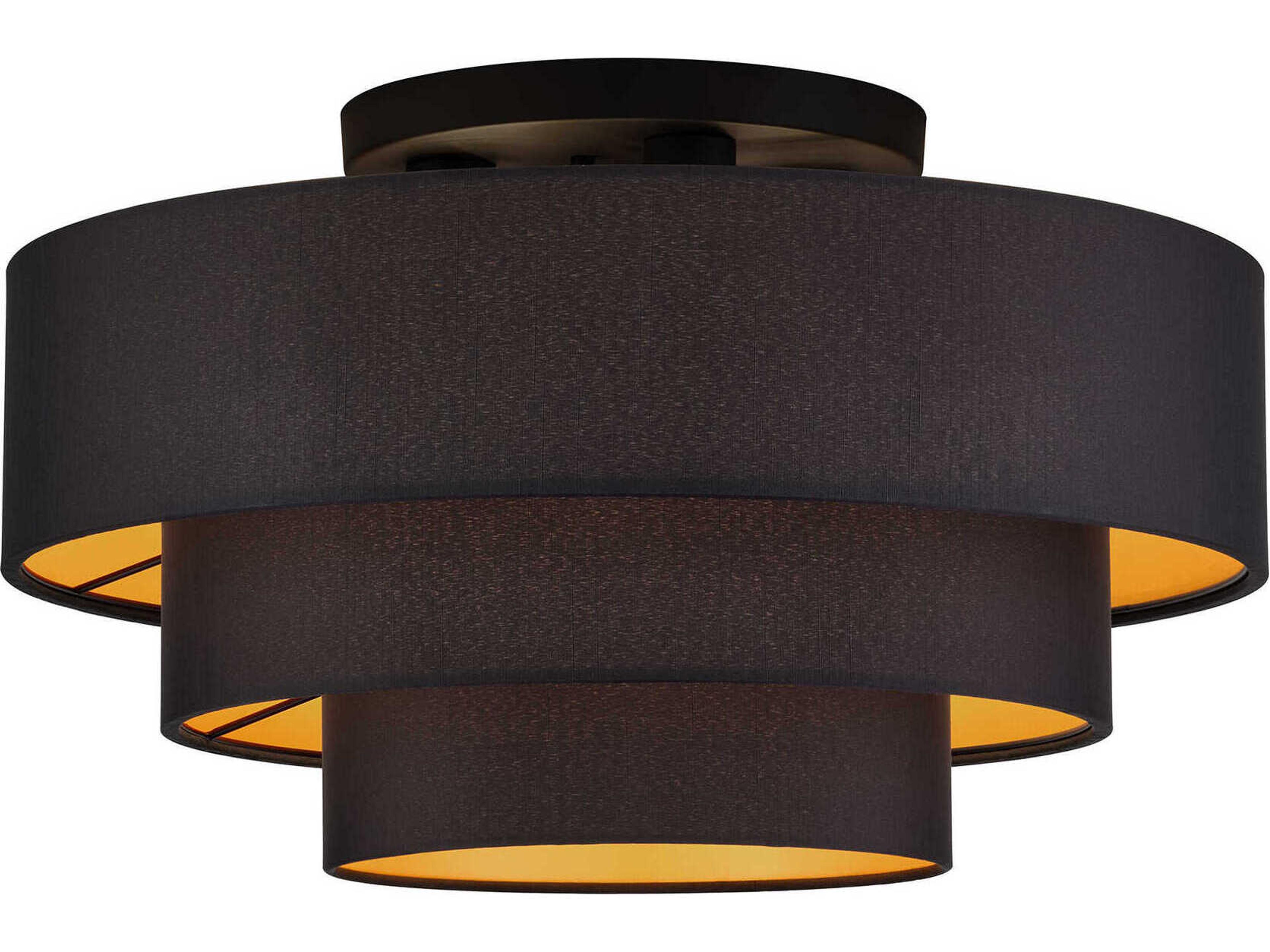 Sentosa 4-Light Black Drum Semi Flush Mount