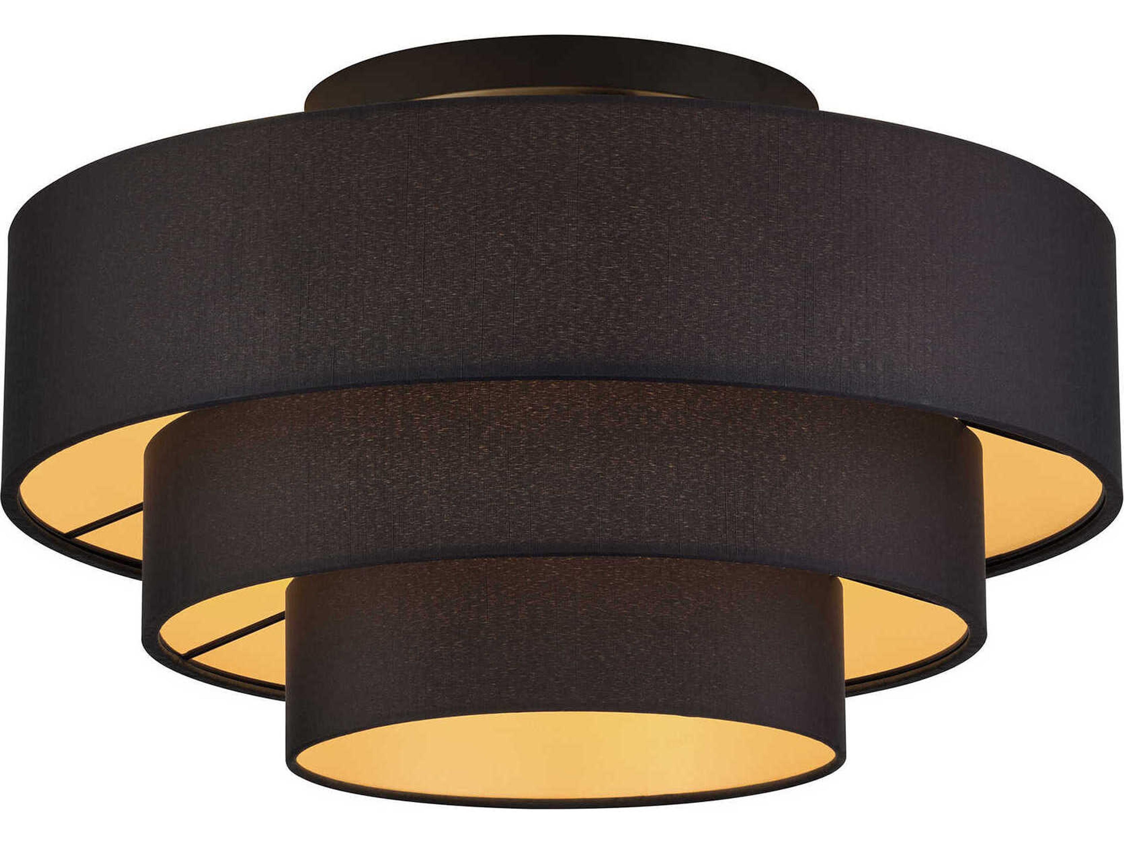 Livex Lighting Sentosa 4-Light Black Drum Semi Flush Mount