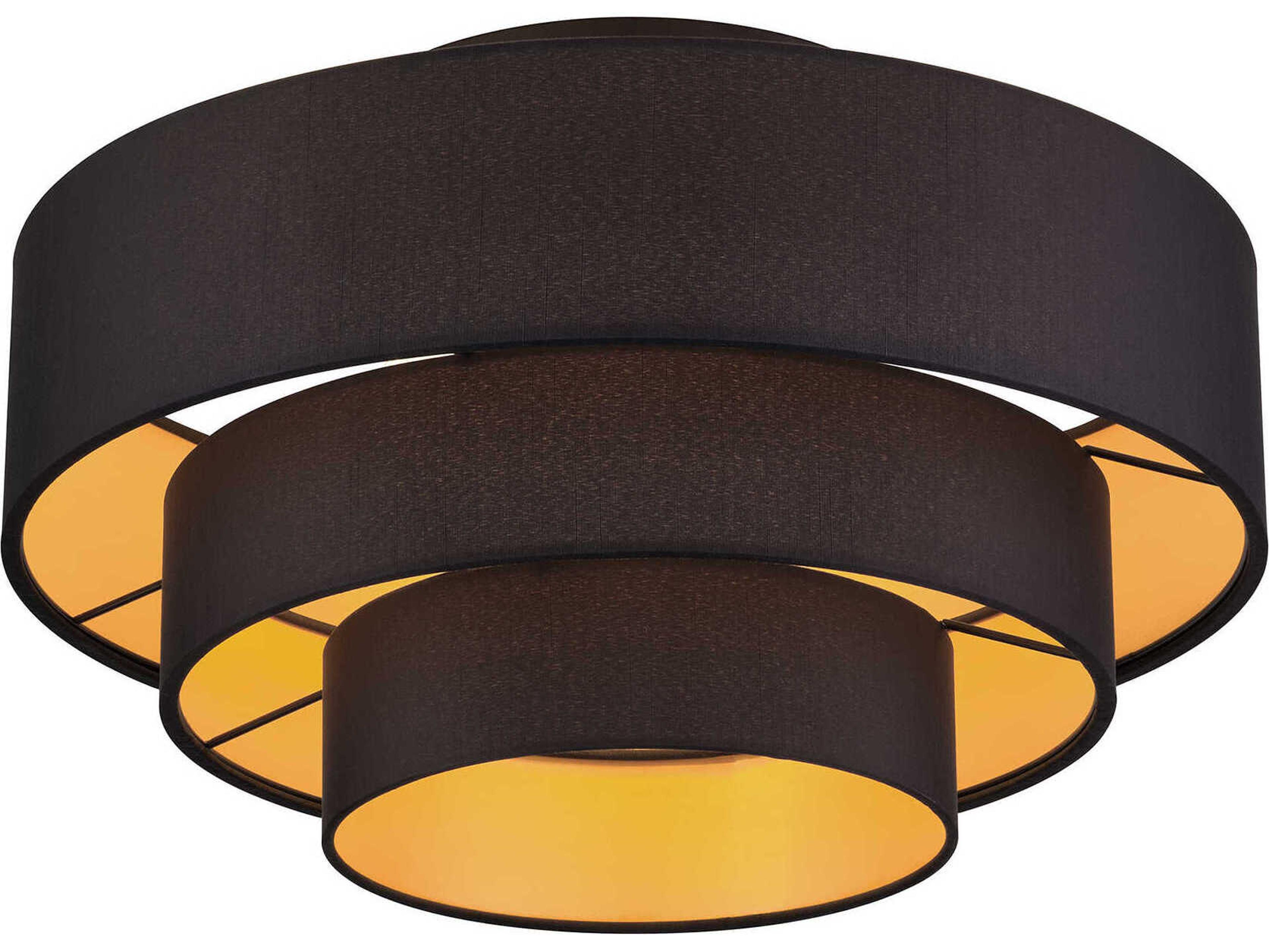 Livex Lighting Sentosa 4-Light Black Drum Semi Flush Mount