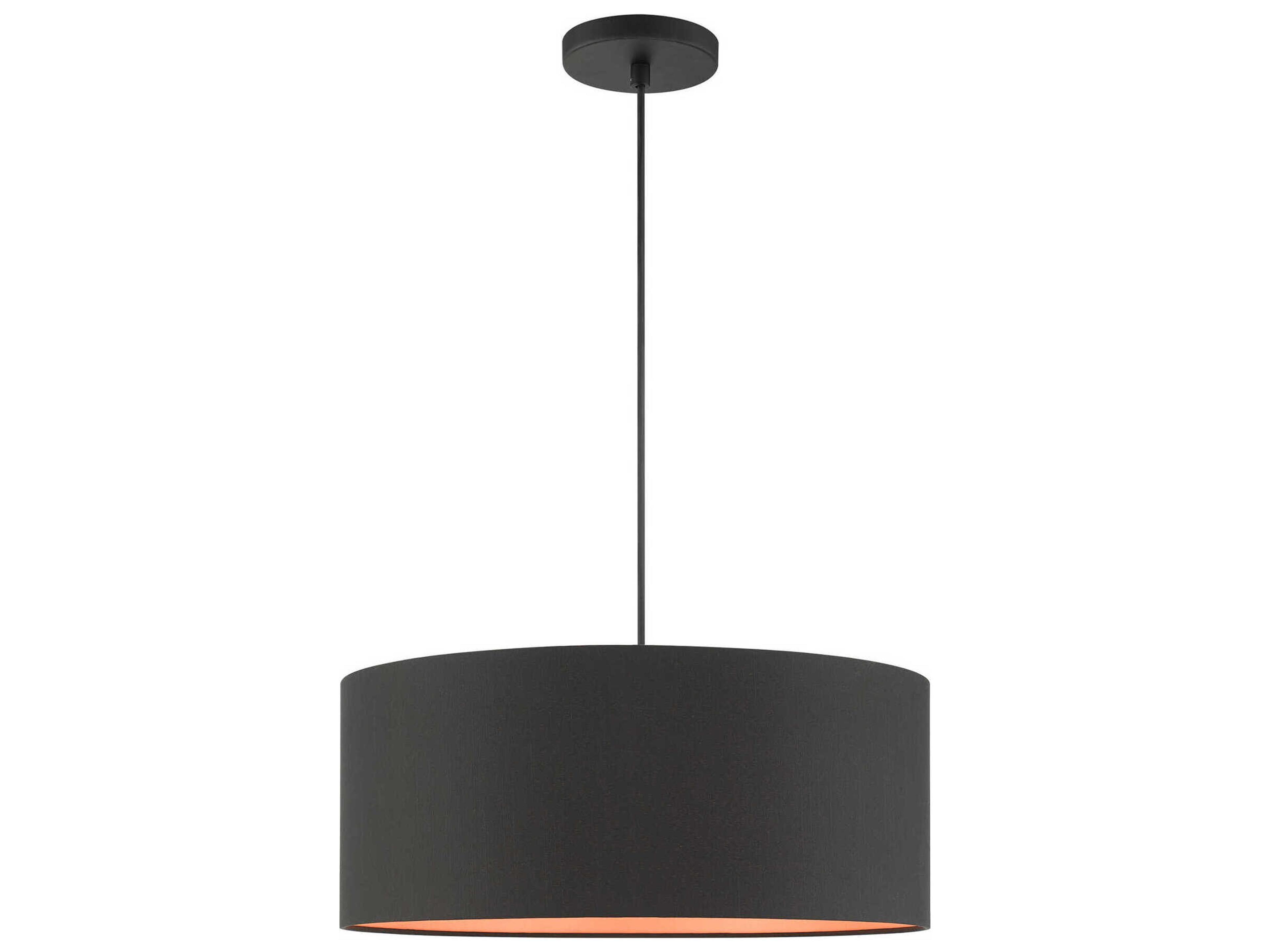 Sentosa 3-Light Black Drum Pendant