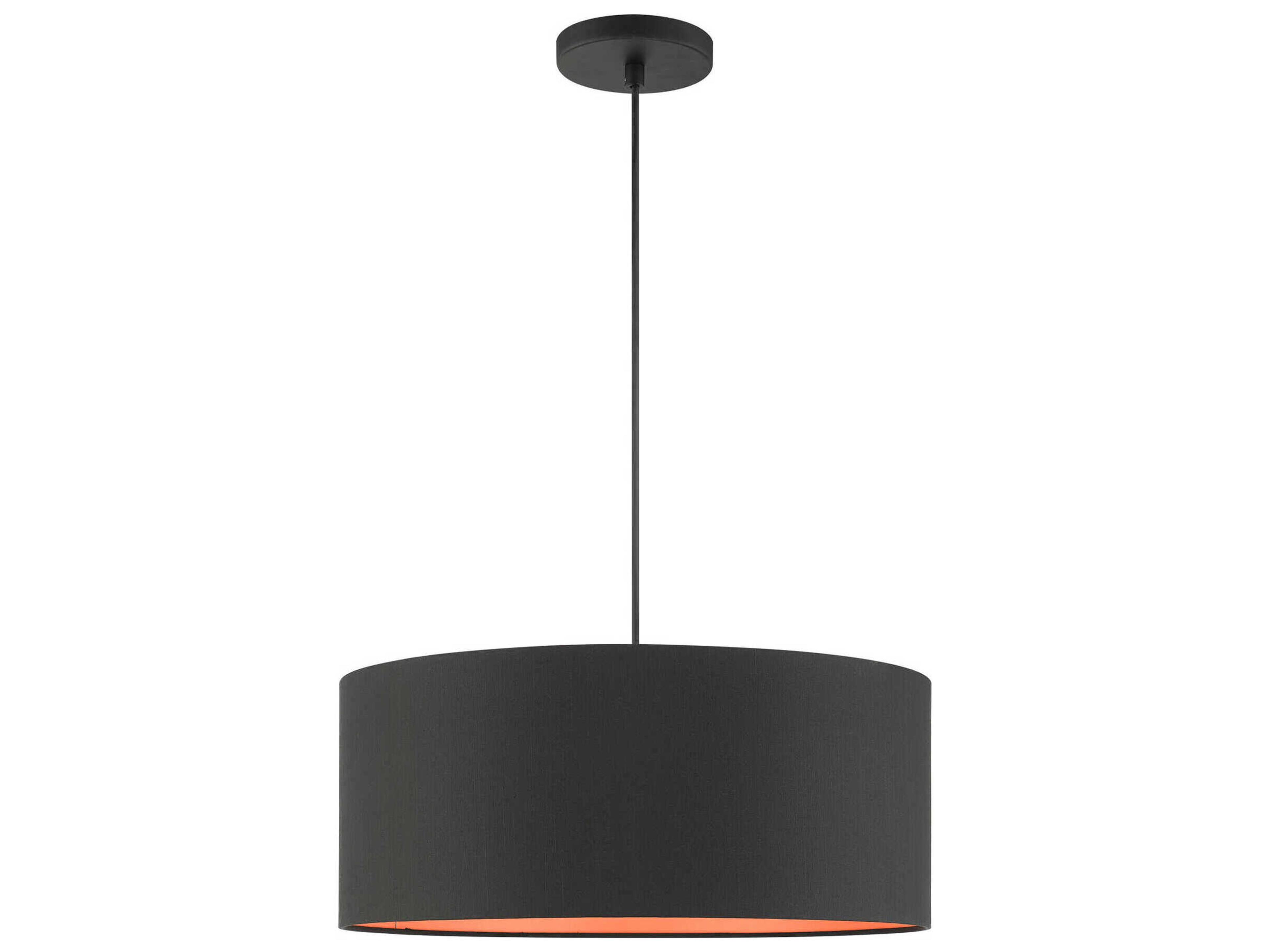 Livex Lighting Sentosa 3-Light Black Drum Pendant