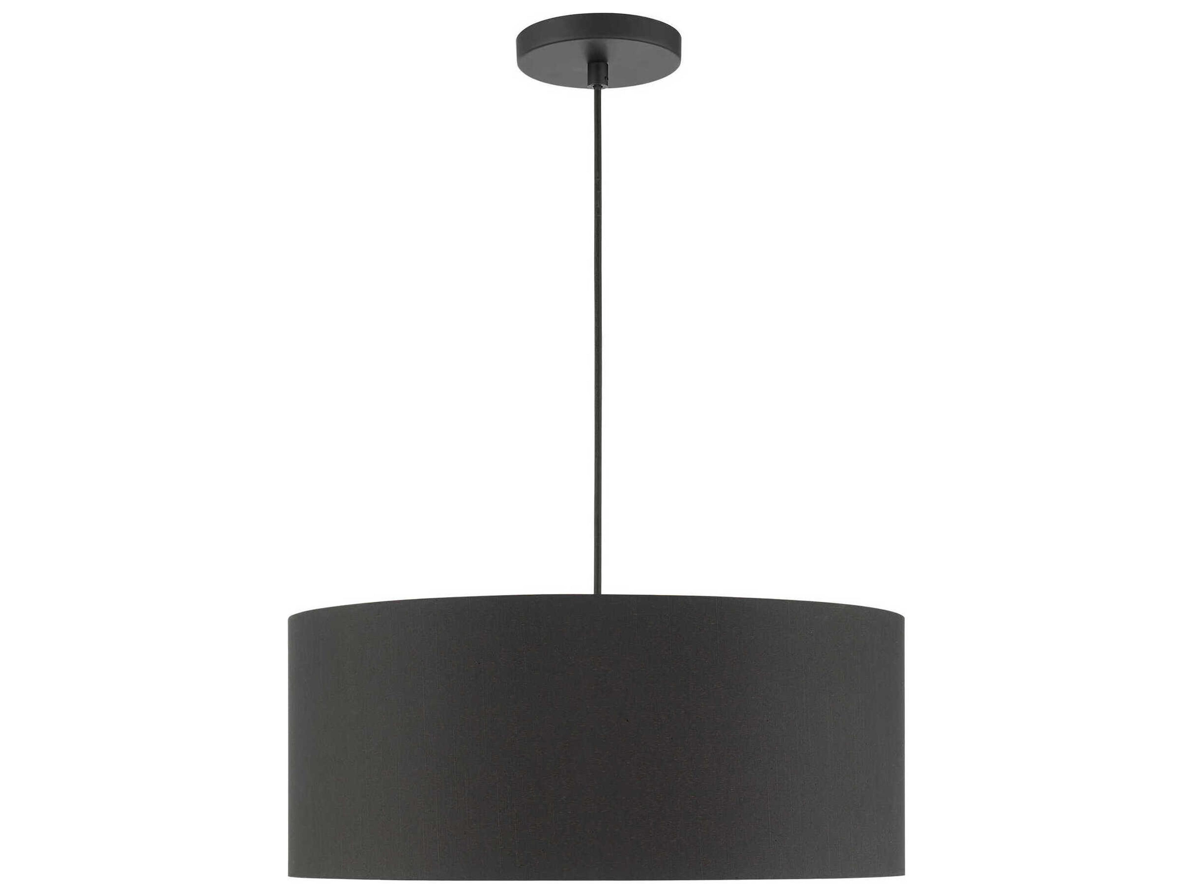 Livex Lighting Sentosa 3-Light Black Drum Pendant