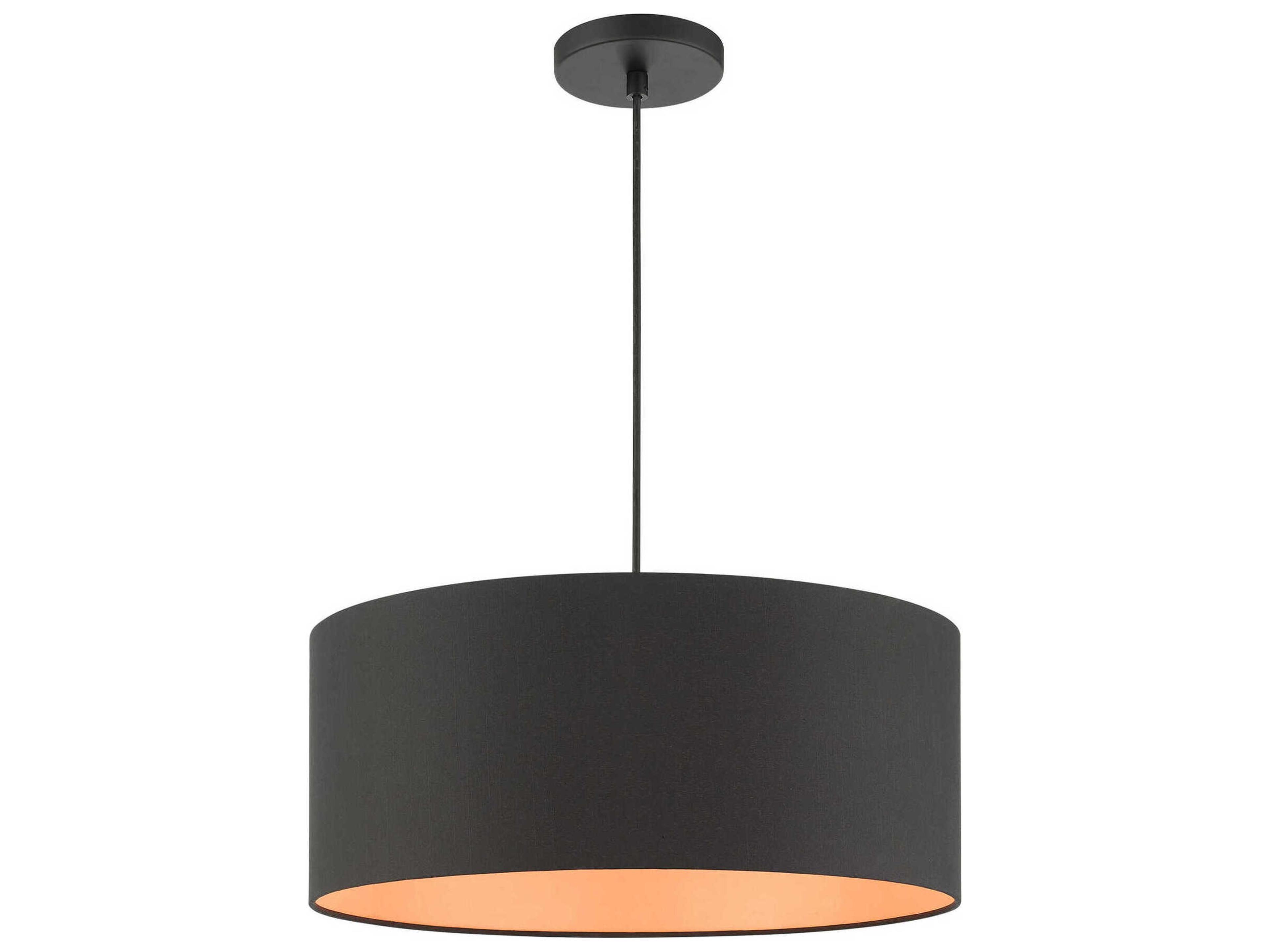 Livex Lighting Sentosa 3-Light Black Drum Pendant