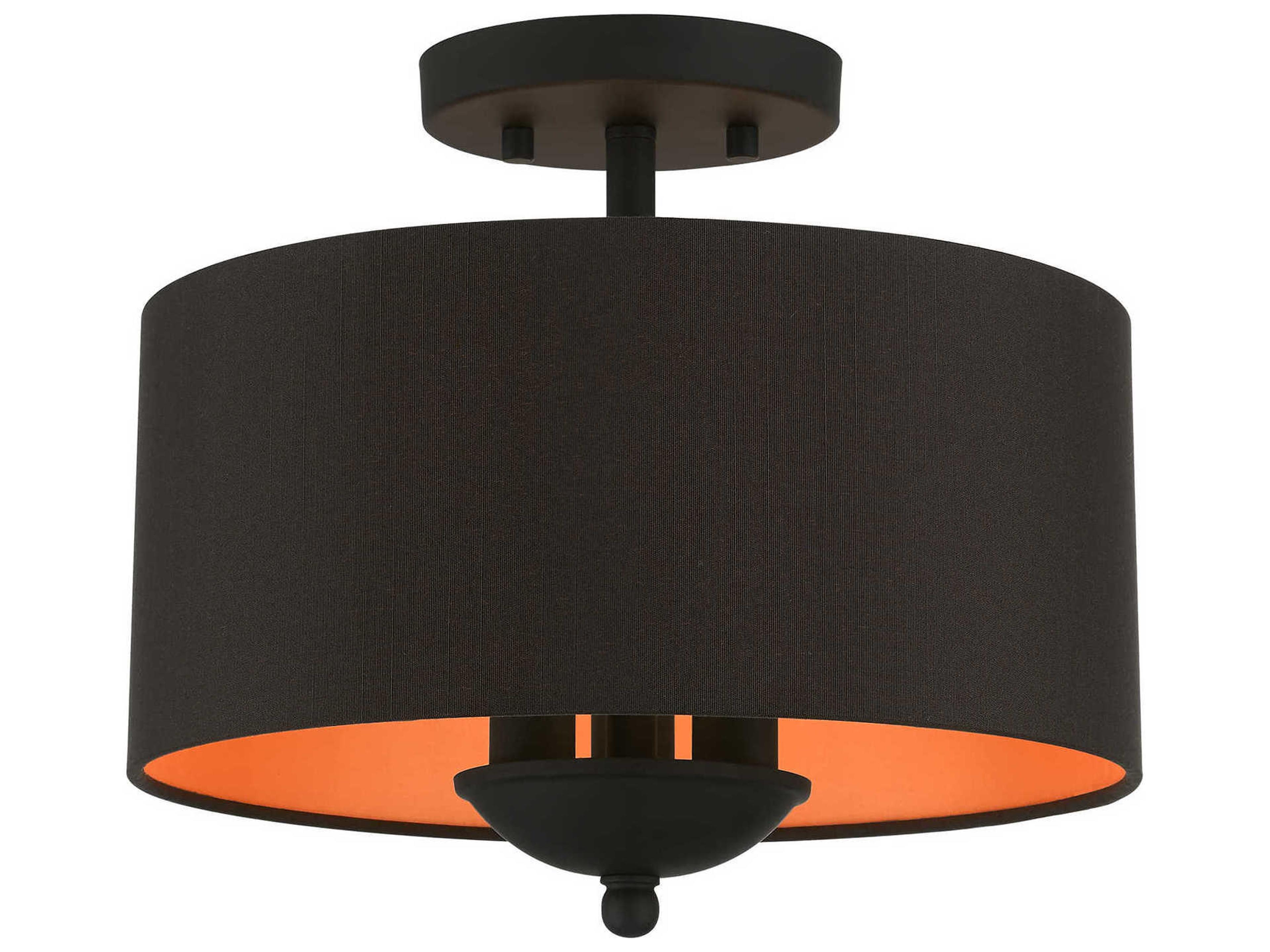 Bradhurst 3-Light Black Drum Semi Flush Mount